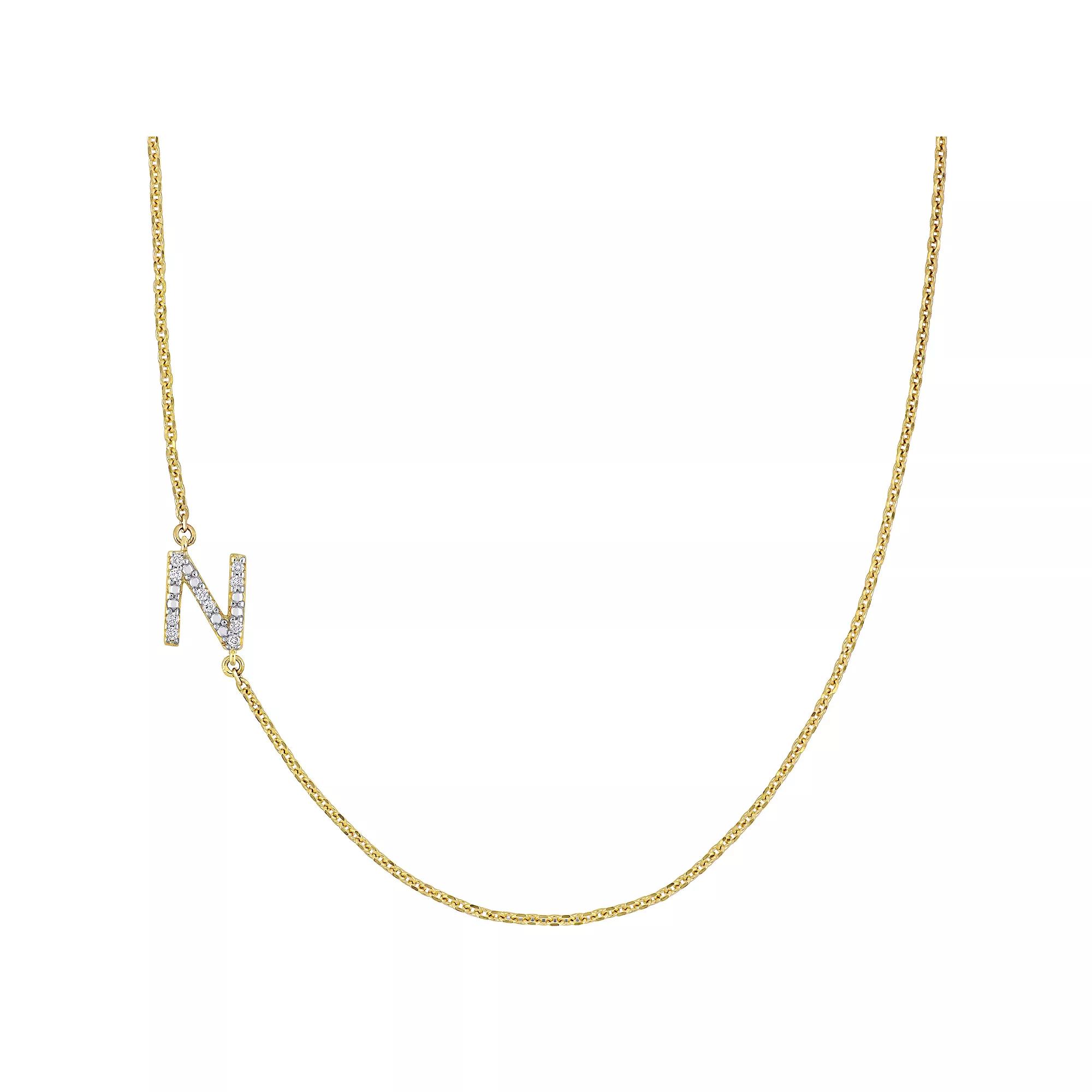 Stella Grace 14k Gold Diamond Accent Initial Necklace, Women's,  Product Image