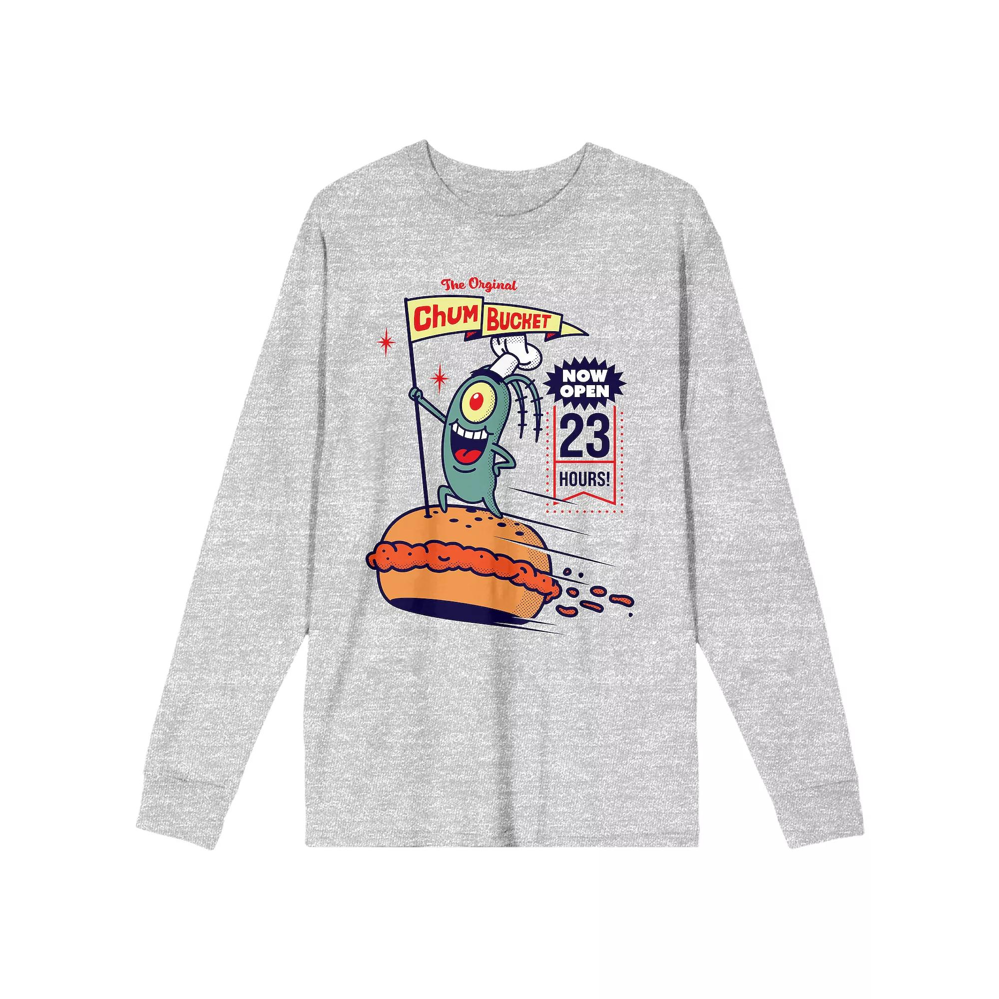 Men's Spongebob Squarepants Long Sleeve Tee,  Product Image