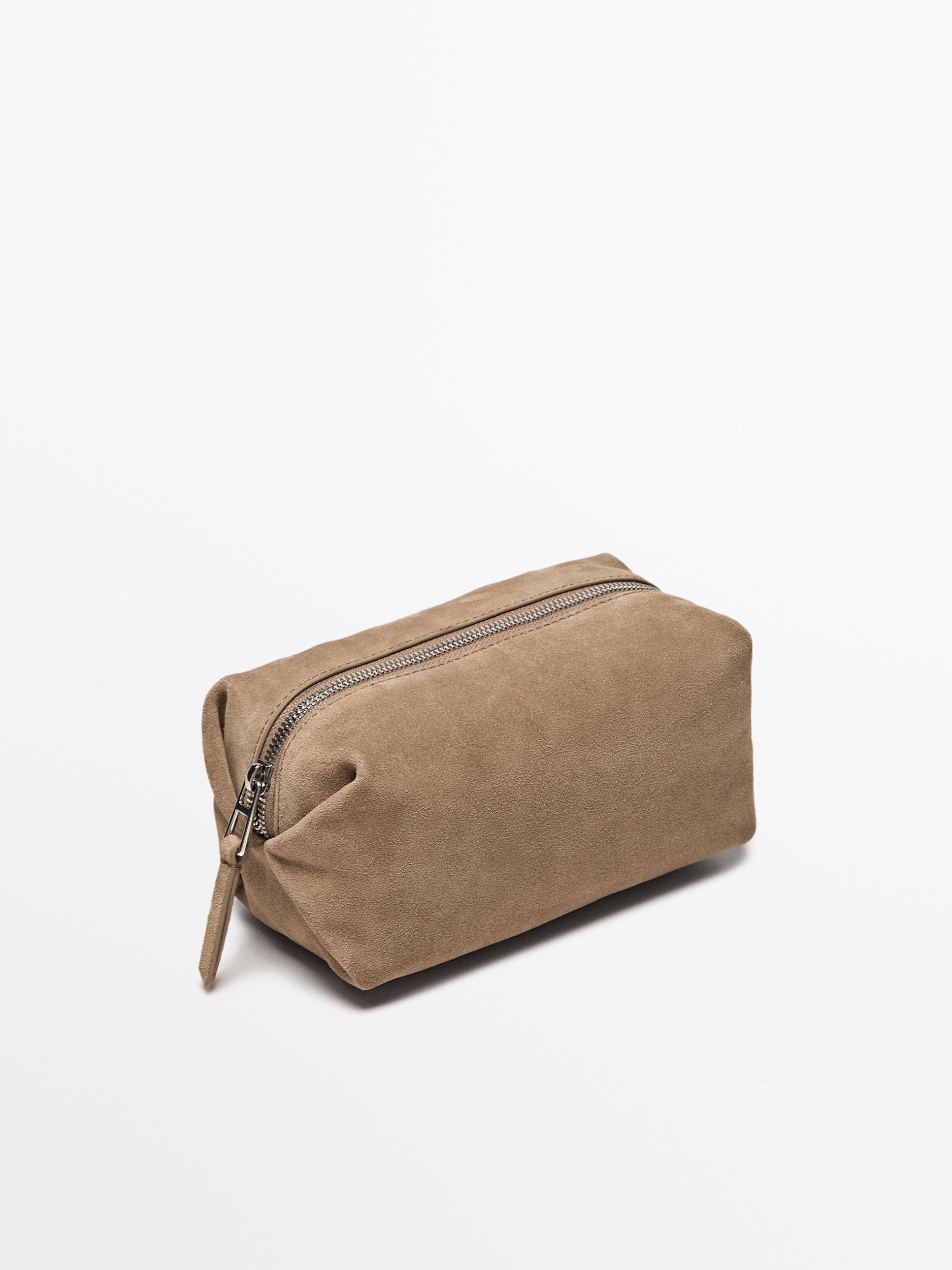 Split leather toiletry bag Product Image