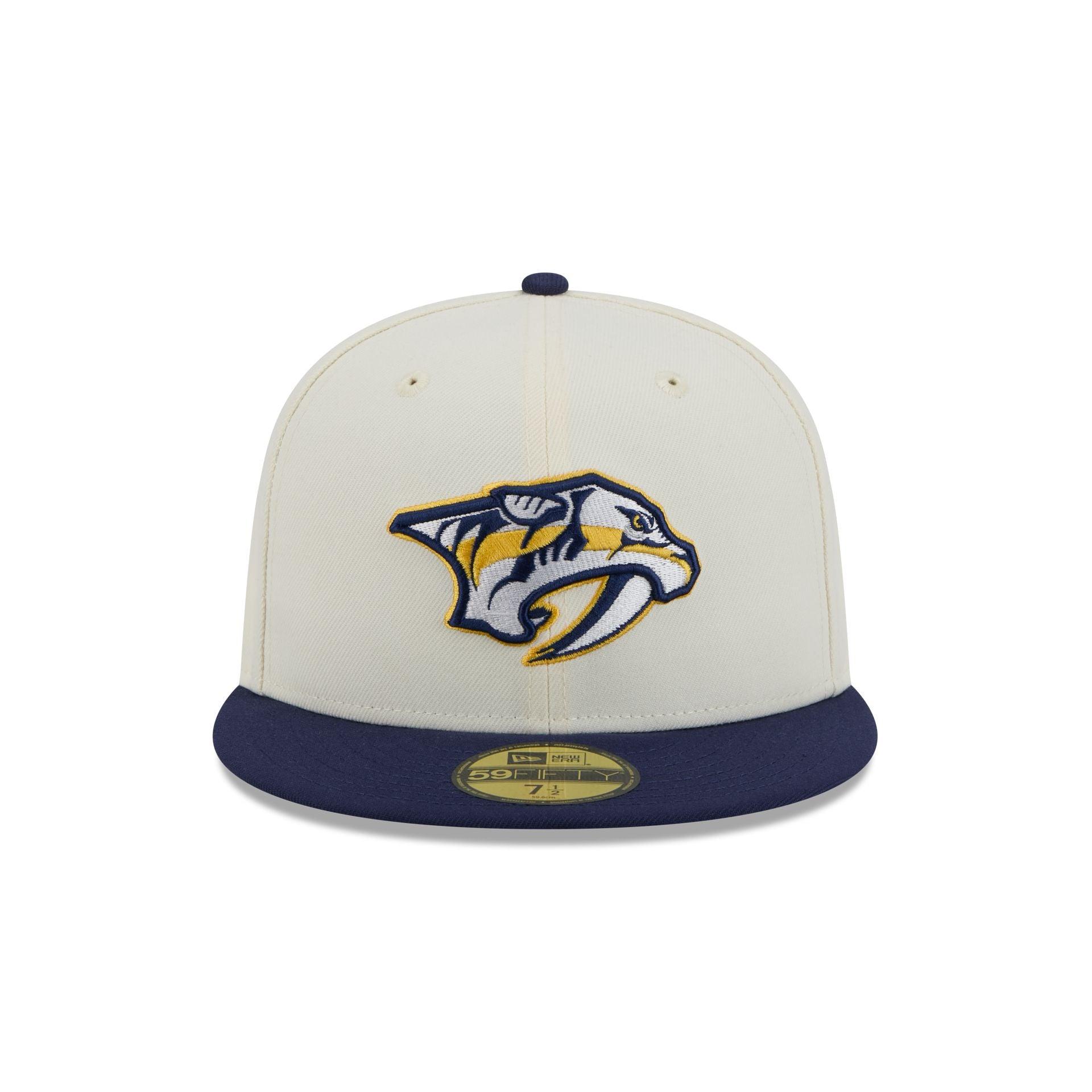 Nashville Predators Chrome White 59FIFTY Fitted Hat Male Product Image