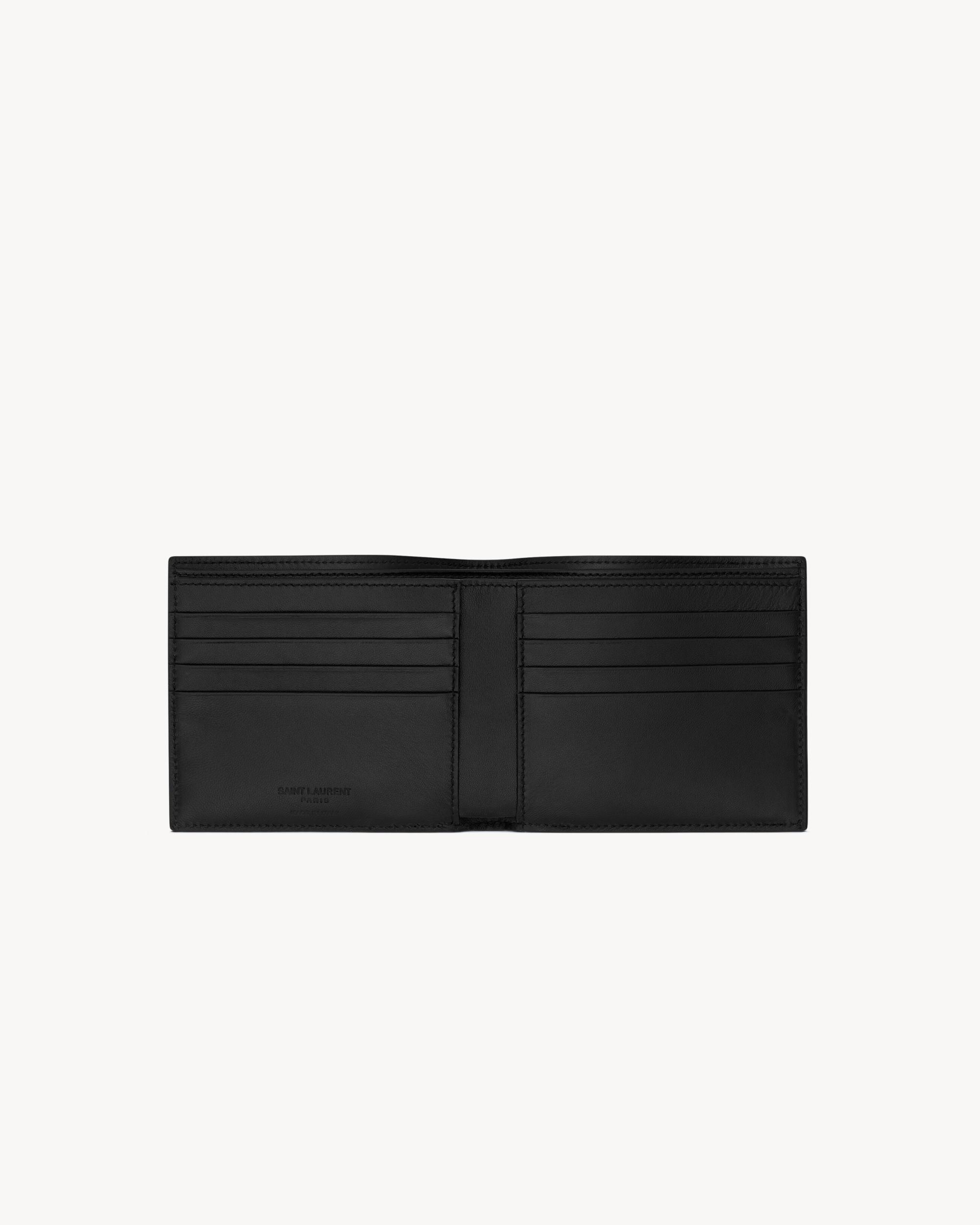Saint Laurent Paris EAST/WEST wallet with coin purse in coated bark leather Product Image