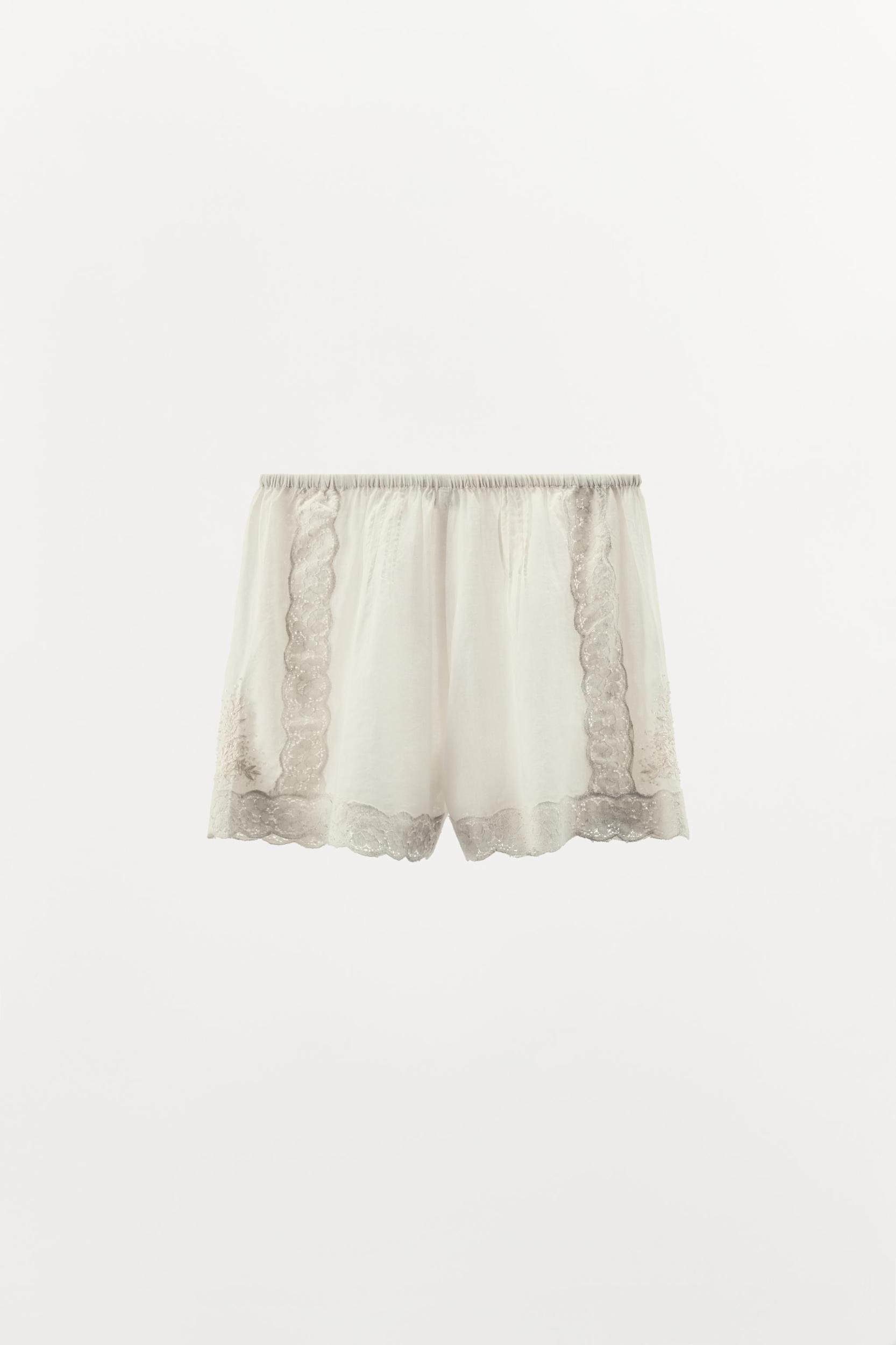 EMBROIDERED BEADED SHORTS Product Image