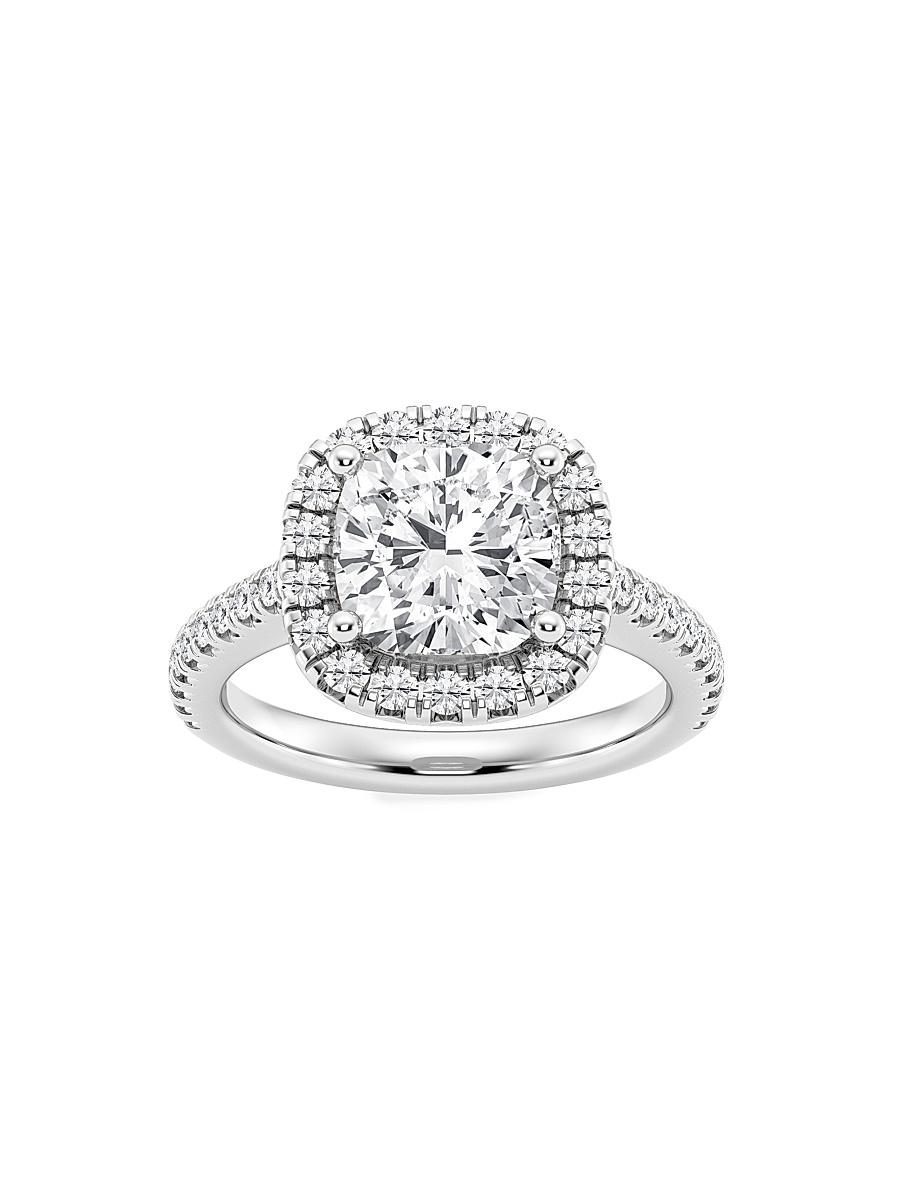 Womens Platinum & Cushion-Cut Lab-Grown Diamond Halo Ring/1.30-3.60 TCW Product Image