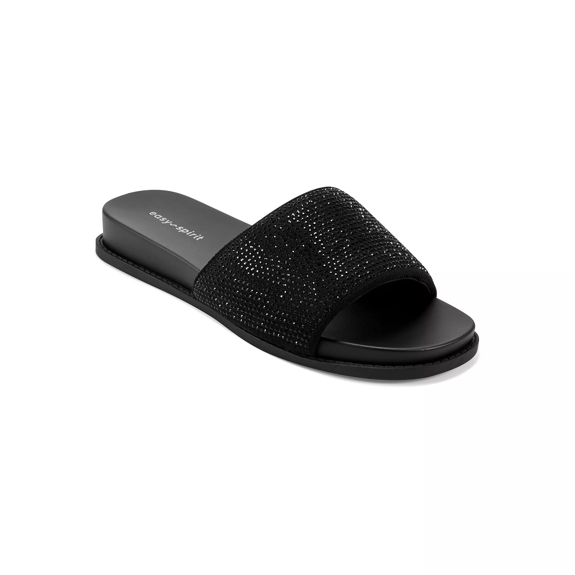Easy Spirit Torin Jeweled Women's One Band Slide Sandals, Size: 8, Black Product Image
