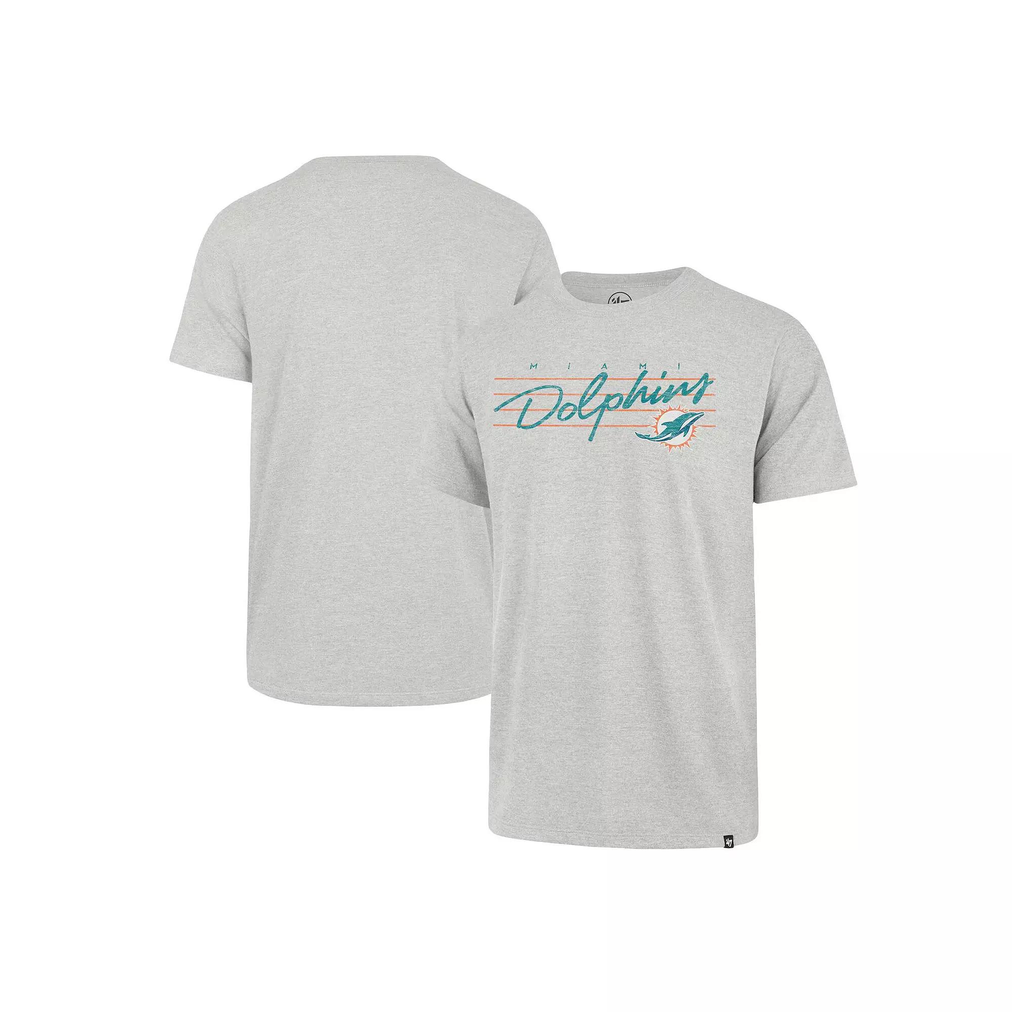 Men's '47 Gray Miami Dolphins Downburst Franklin T-Shirt, Size: Small, Grey Product Image