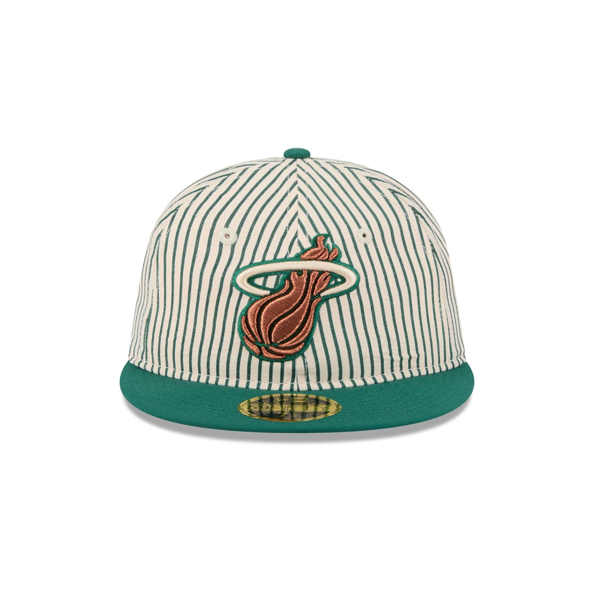 Just Caps Seersucker Miami Heat Retro Crown 59FIFTY Fitted Hat Male Product Image