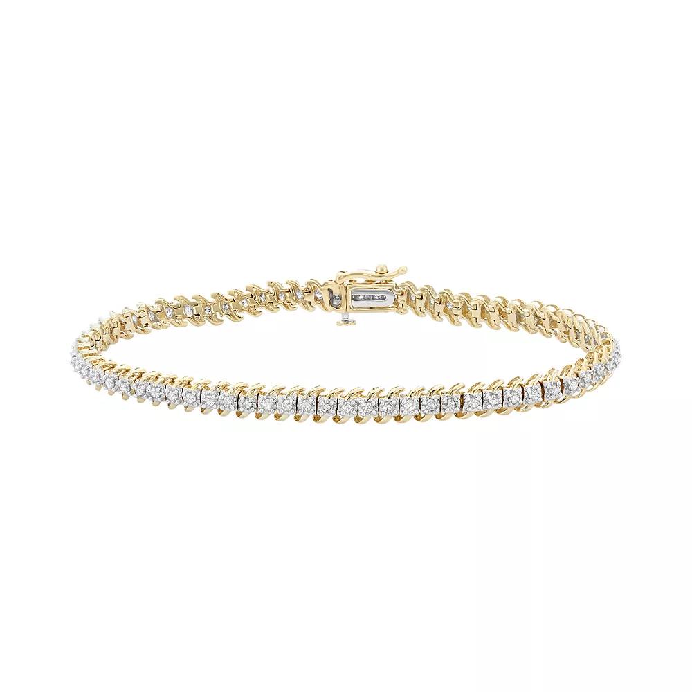 HDI 1 Carat T.W. Diamond 10k Gold Tennis Bracelet, Women's,  Product Image
