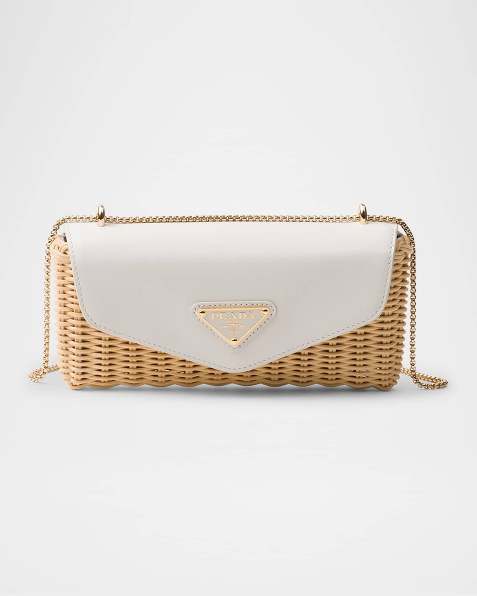 Wicker and Leather Mini Crossbody Bag Product Image