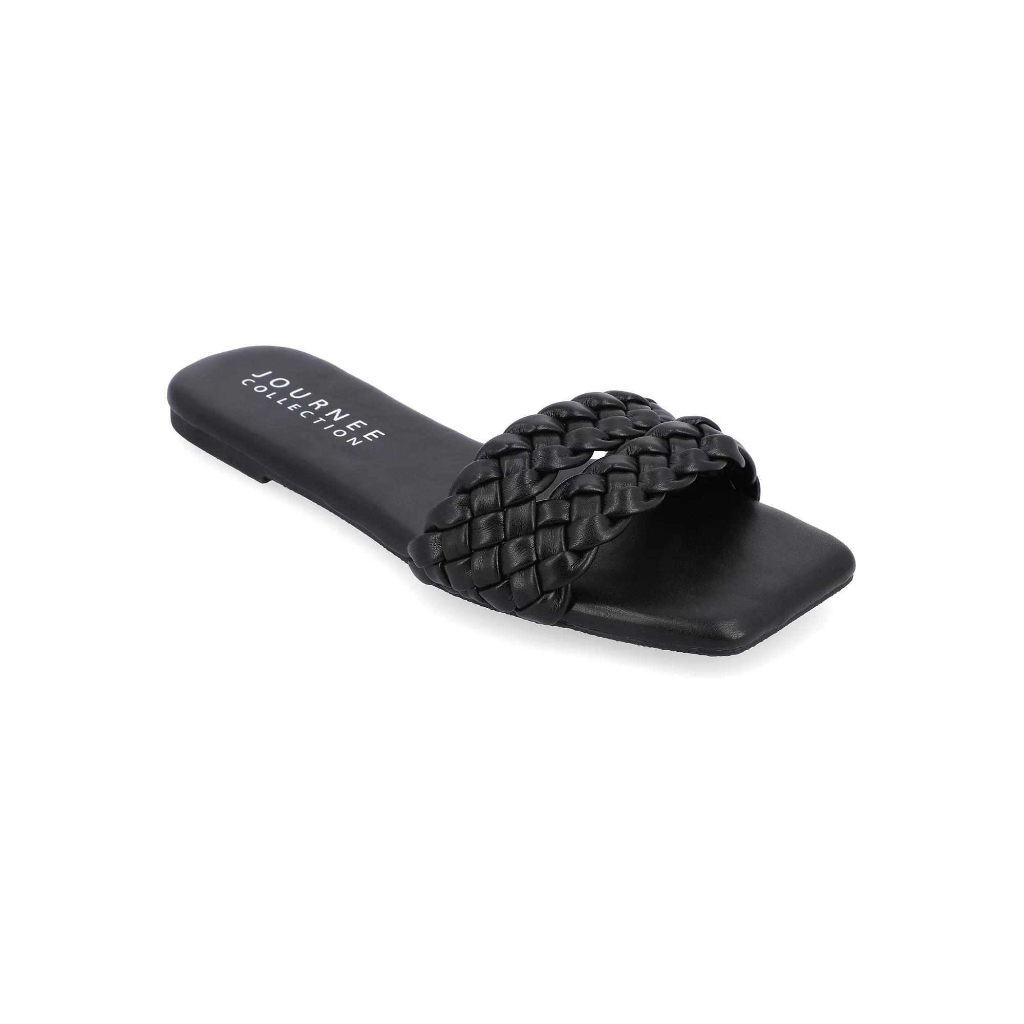 Journee Sawyerr Women's Braided Slide Sandals,  Product Image