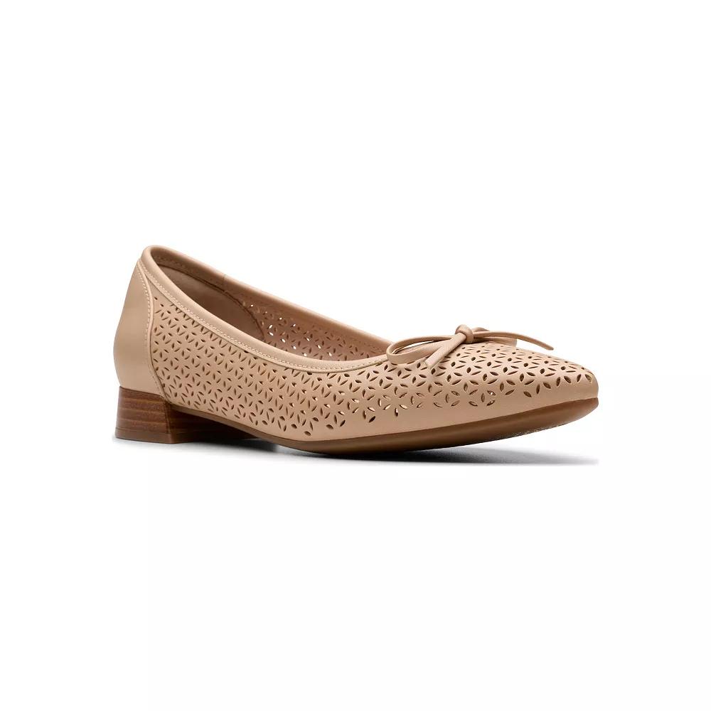 Clarks Natalyn Step Women's Leather Ballet Flats, Size: 6.5 Wide, Beige Leather Product Image