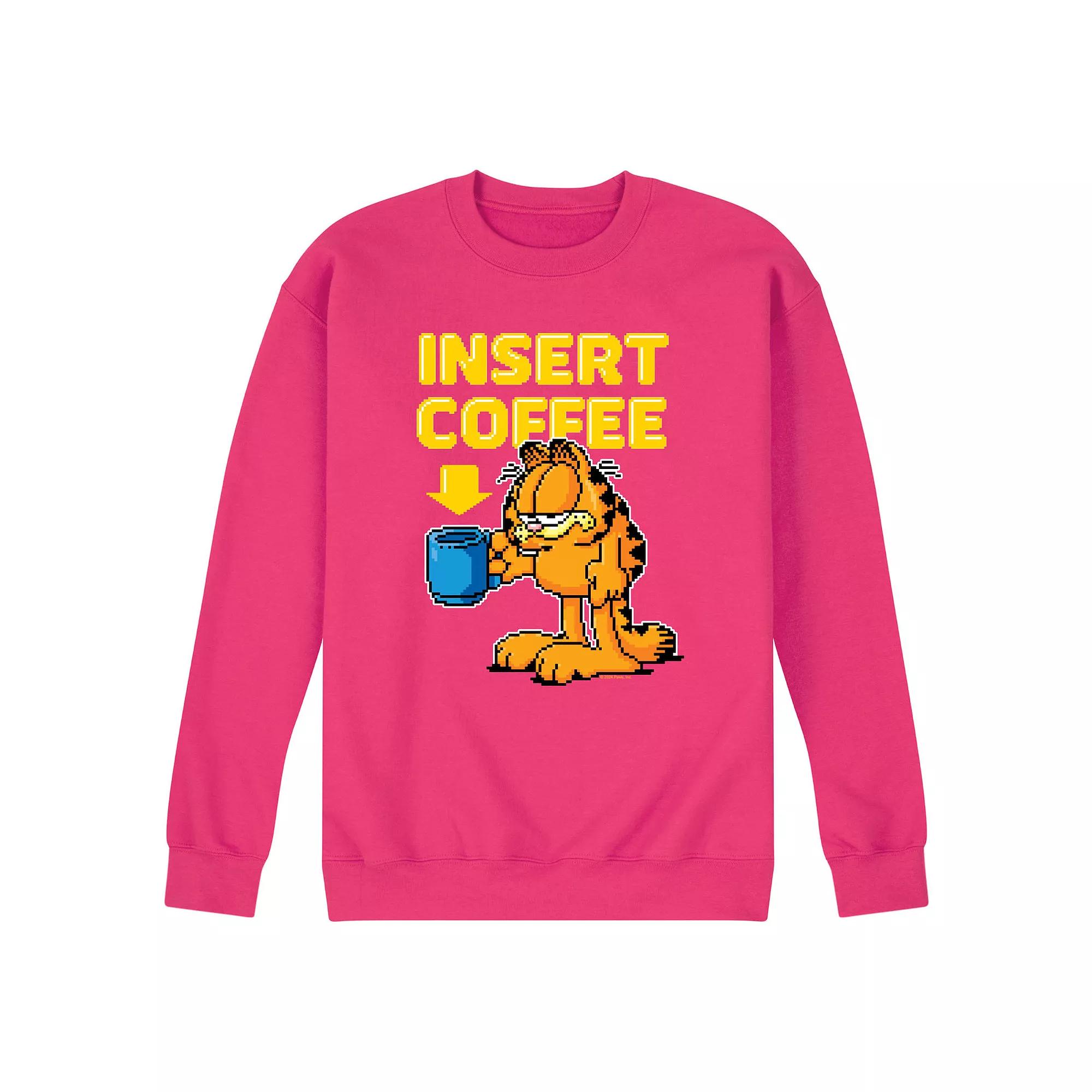 Men's Garfield Coffee Fleece Sweatshirt,  Product Image