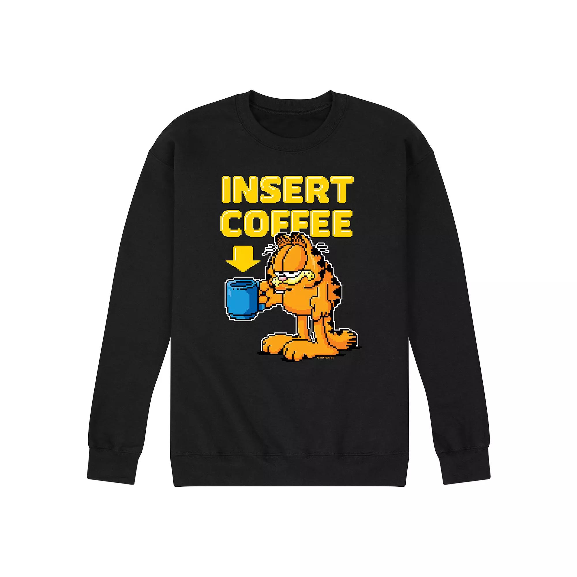 Men's Garfield Coffee Fleece Sweatshirt,  Product Image
