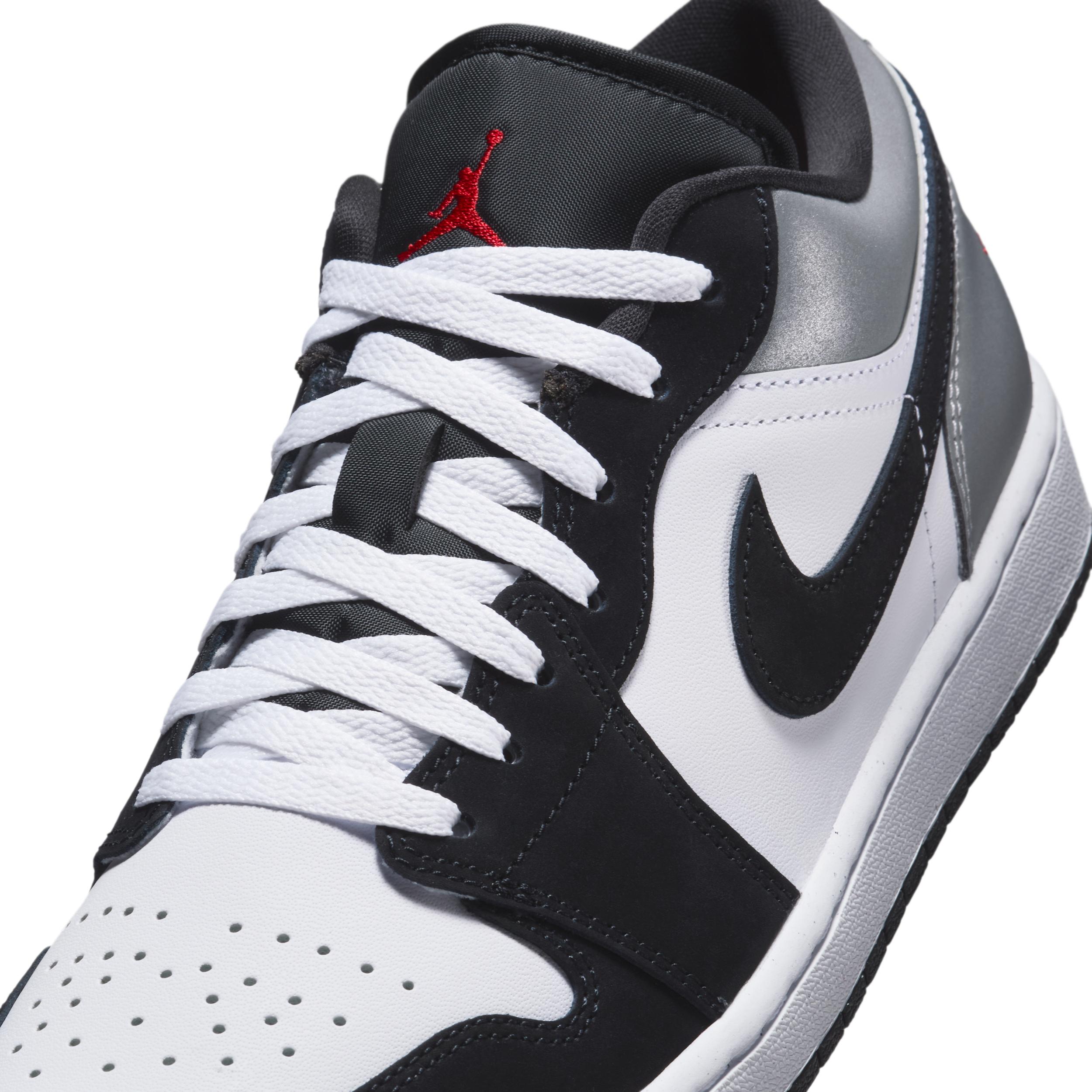 Jordan Mens Jordan Air Jordan 1 Low SE - Mens Shoes Fire Red/White/Matte Silver Product Image