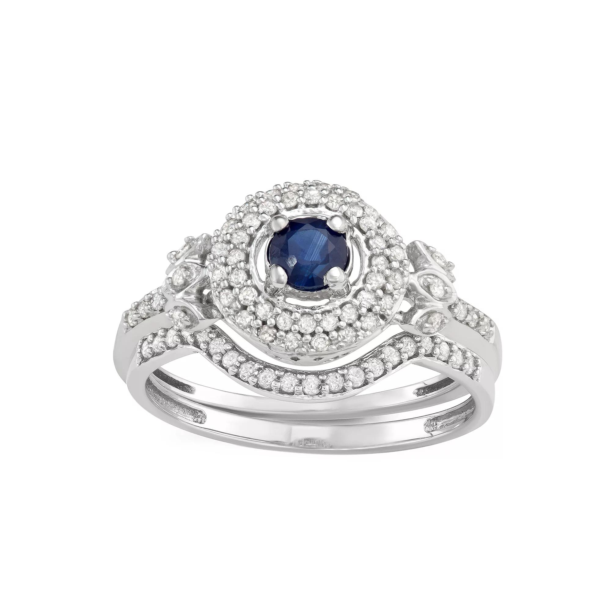 HDI 14k White Gold Gemstone & 5/8 Carat T.W. Diamond Engagement Ring, Women's,  Product Image