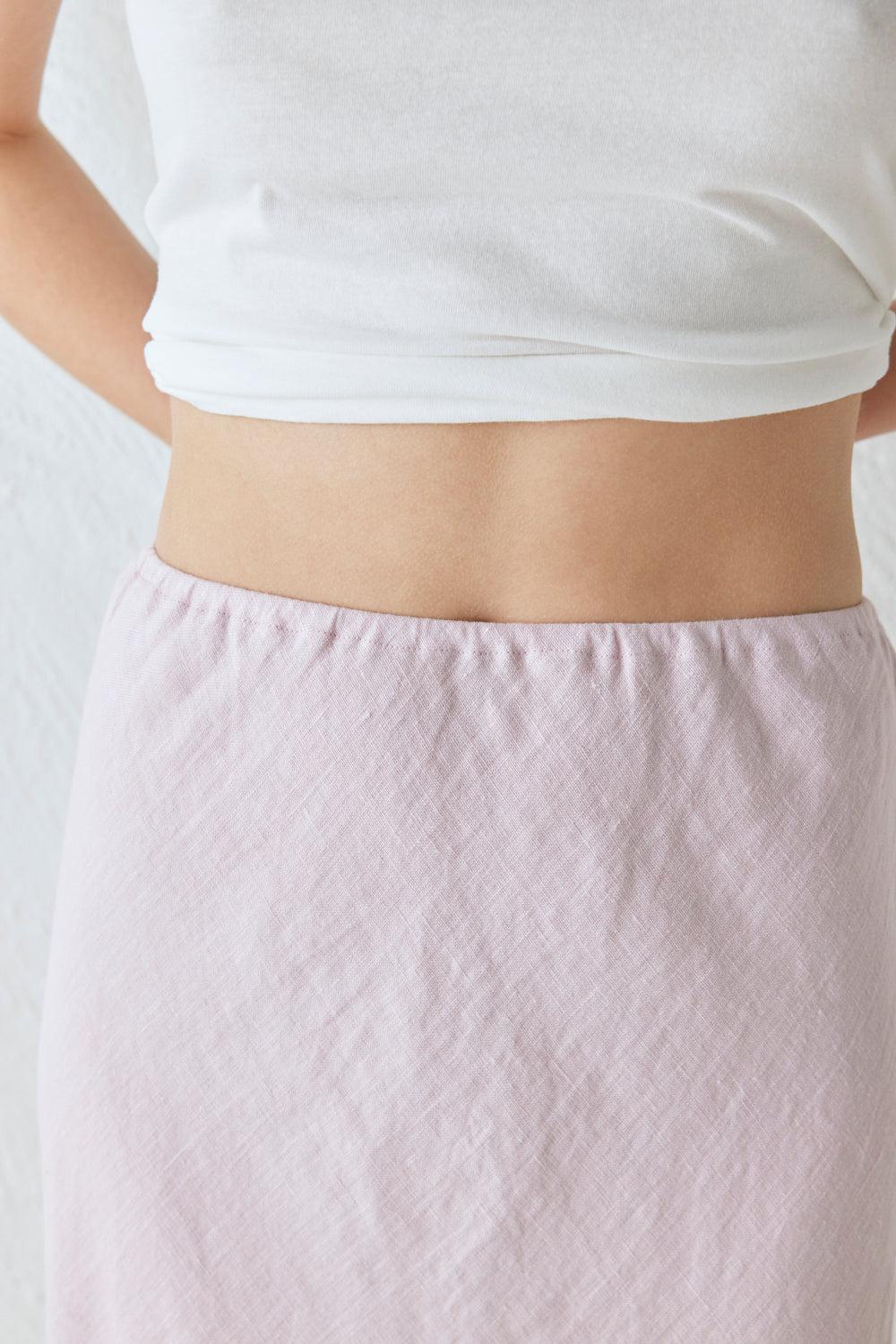 Ena Linen Bias Cut Maxi Skirt Musk Product Image