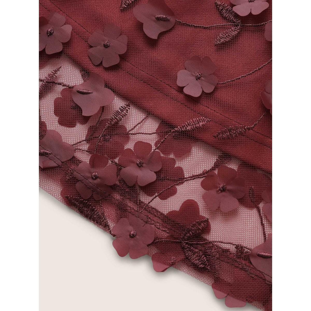 Plus Size Plisse Mesh Pocket Overlap Collar Dress Scarlet Women Cocktail Non Overlap Collar Short sleeve Curvy Midi Dress BloomChic 14-16/1X Product Image