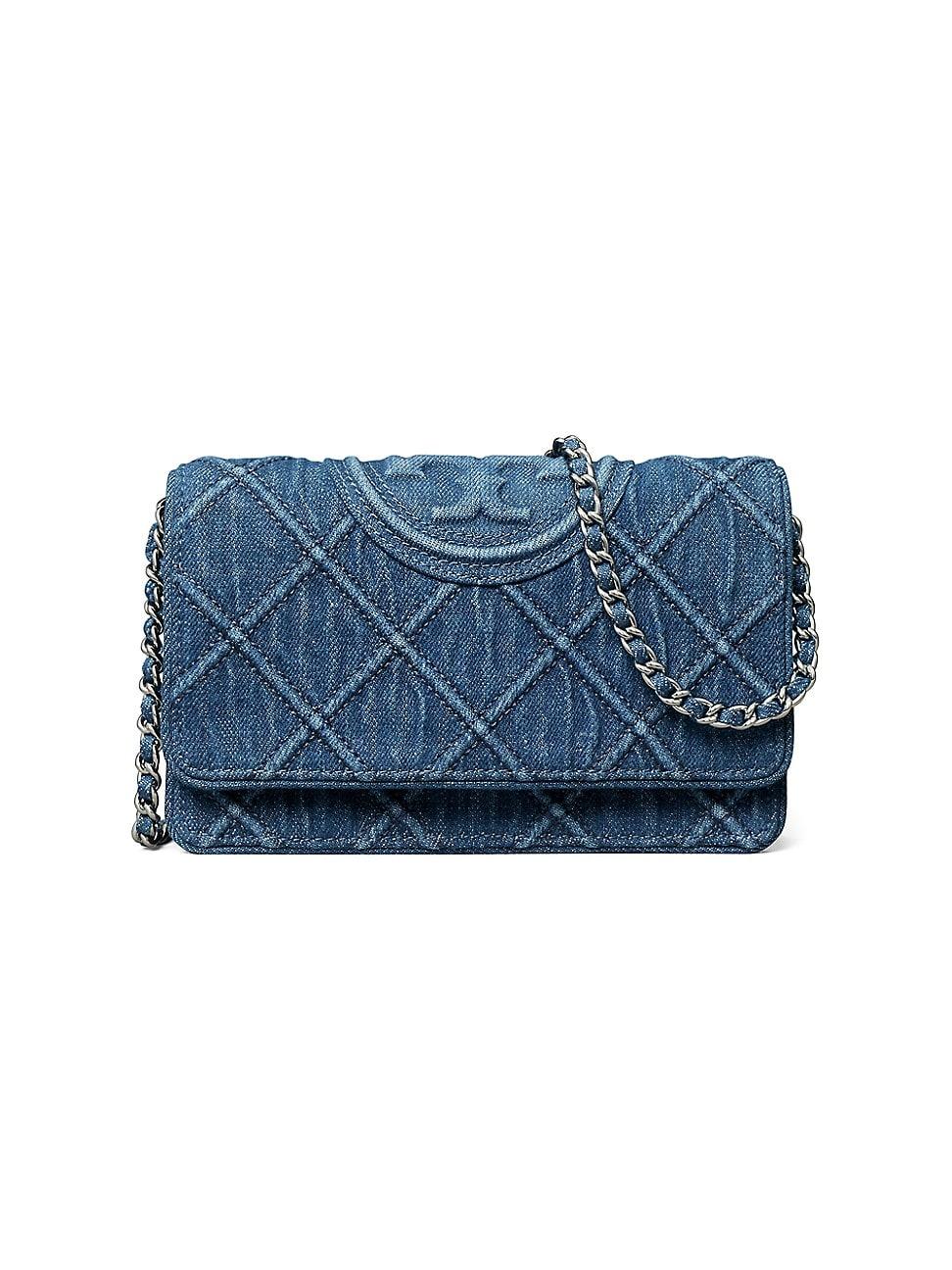 Womens Fleming Denim Chain Wallet Product Image