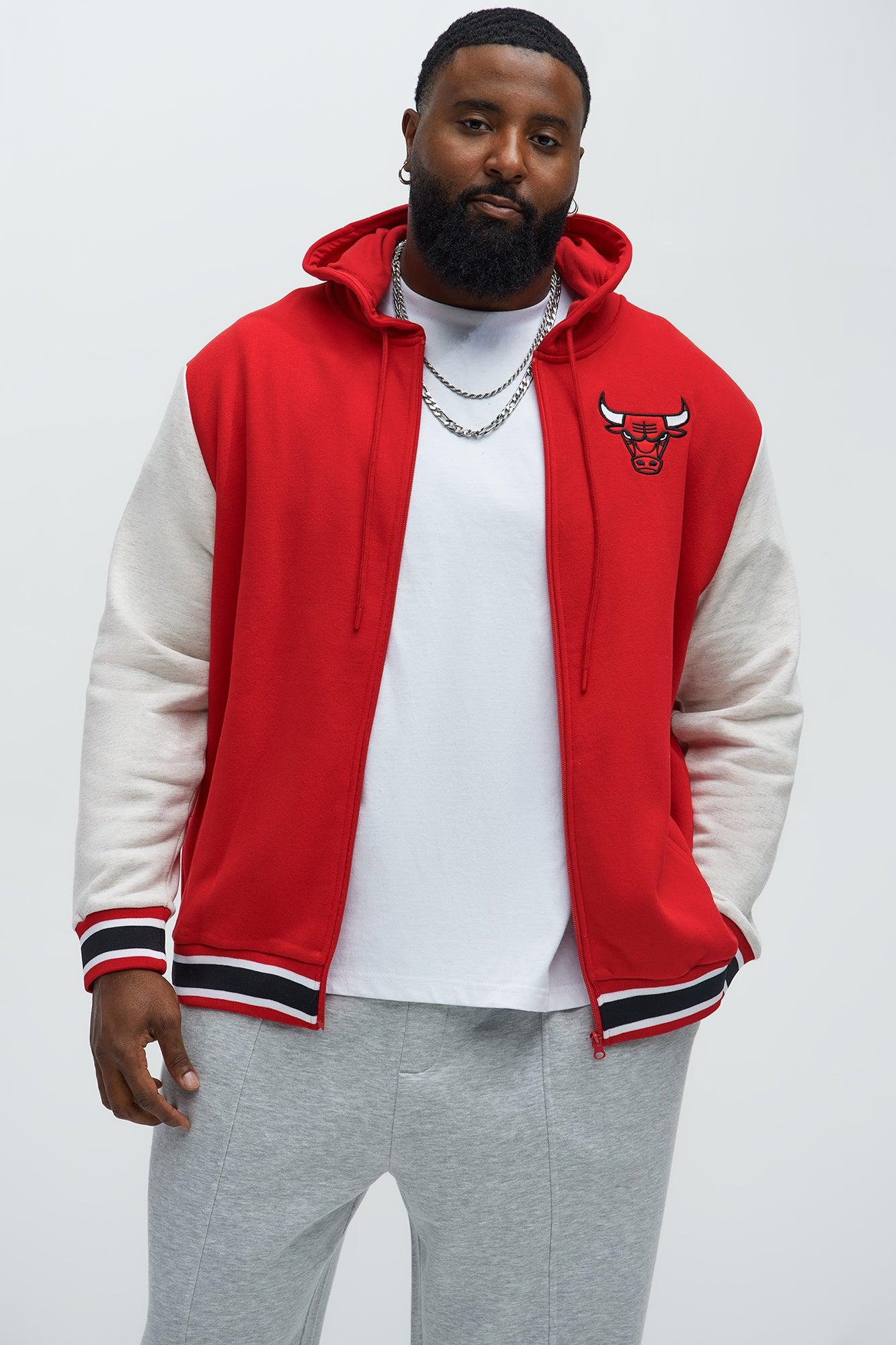 Bulls Above The Rim Zip Up Hoodie - Red Male Product Image