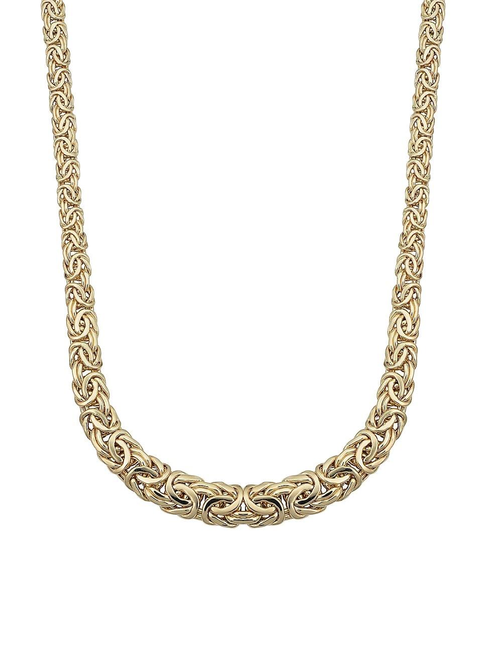 Womens 14K Yellow Gold Byzantine Graduated Necklace Product Image