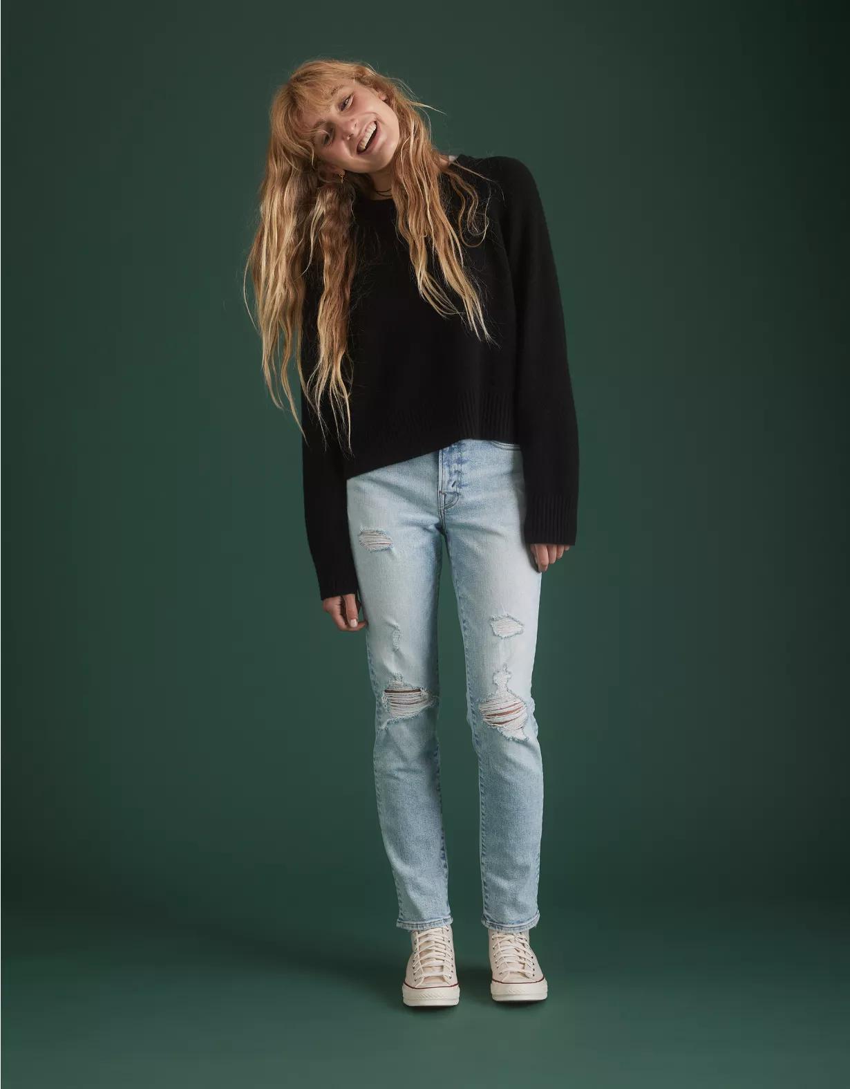 AE77 Premium Oversized Cropped Cashmere Sweater Product Image
