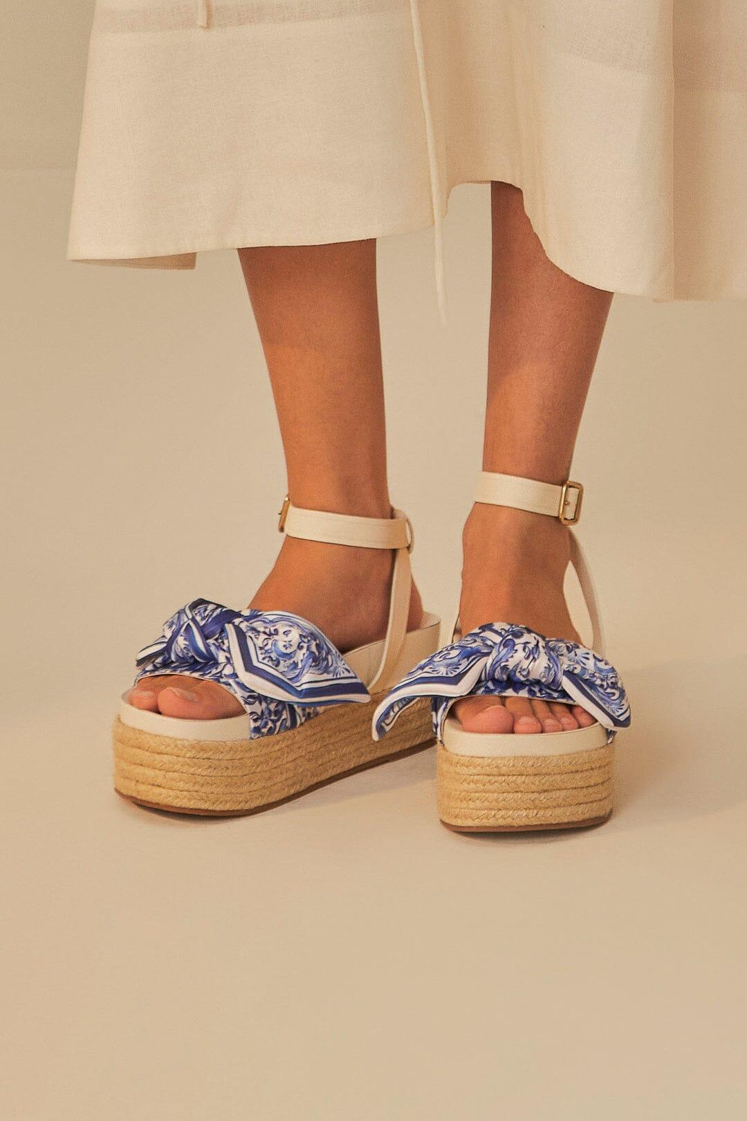 Ivory Scarf Espadrille Flatform Sandal Product Image