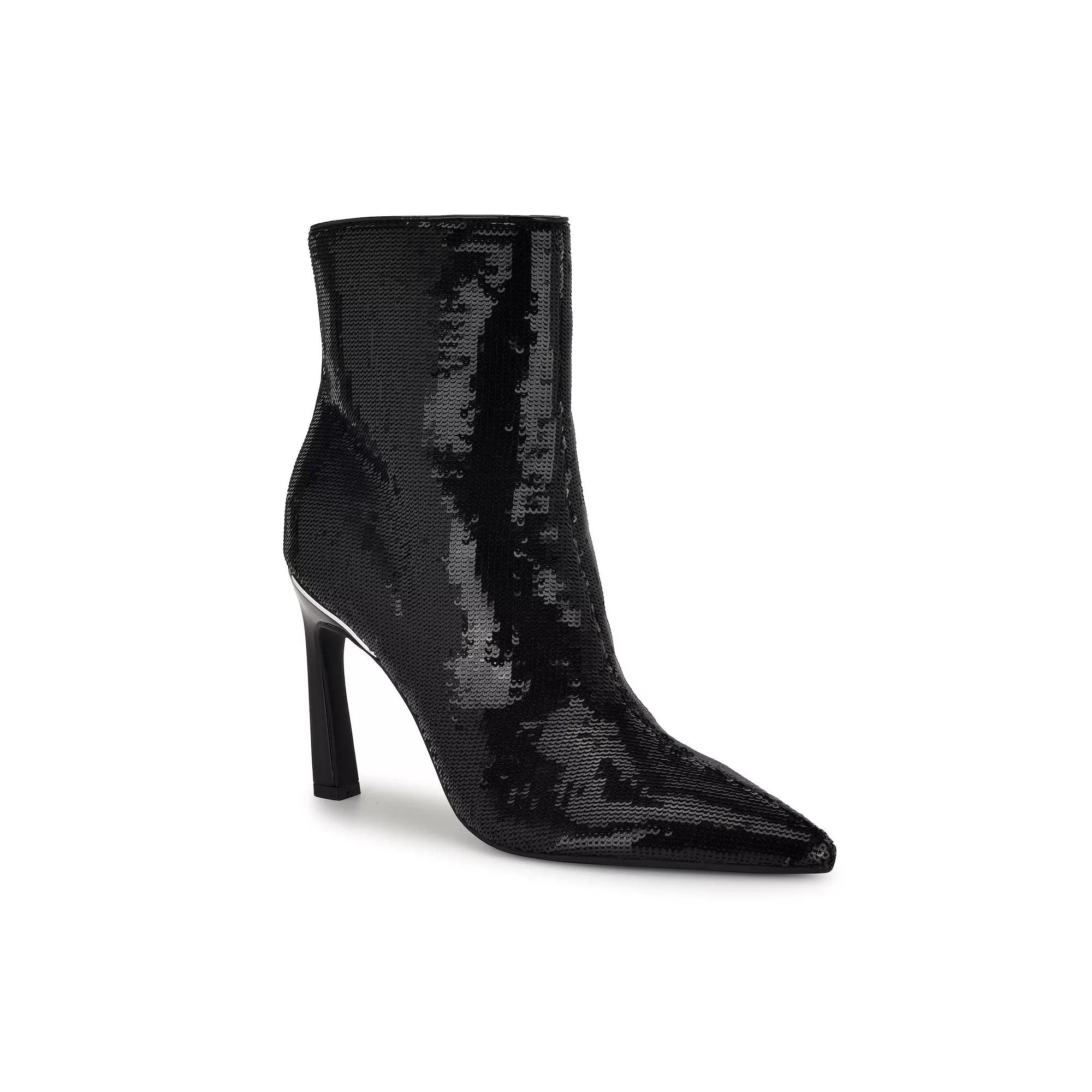 Nine West Balize Pointy Toe Tapered Heel Women's Dress Ankle Boots, Size: 7, Black Sequin Product Image