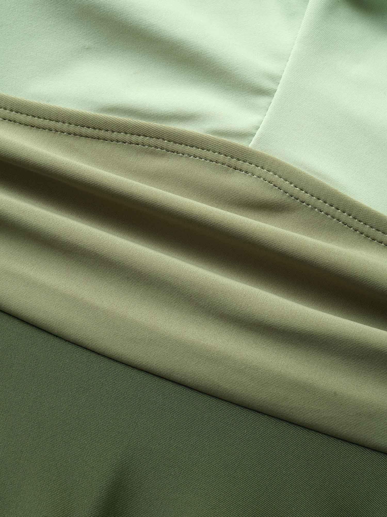 Twist Front Patchwork Adjustable Straps Swim Dress Female Product Image