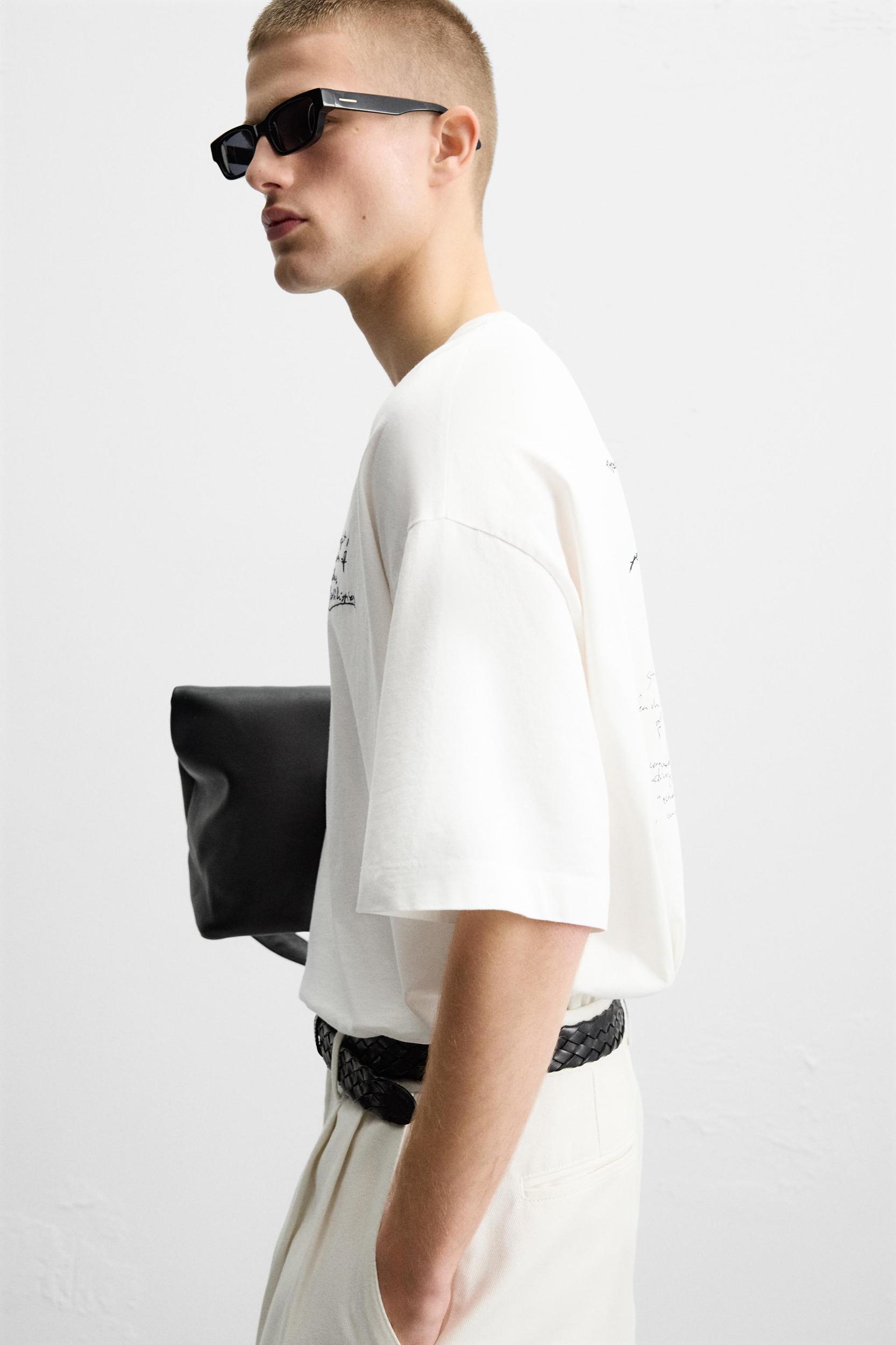 EMBROIDERED TEXT T-SHIRT Product Image