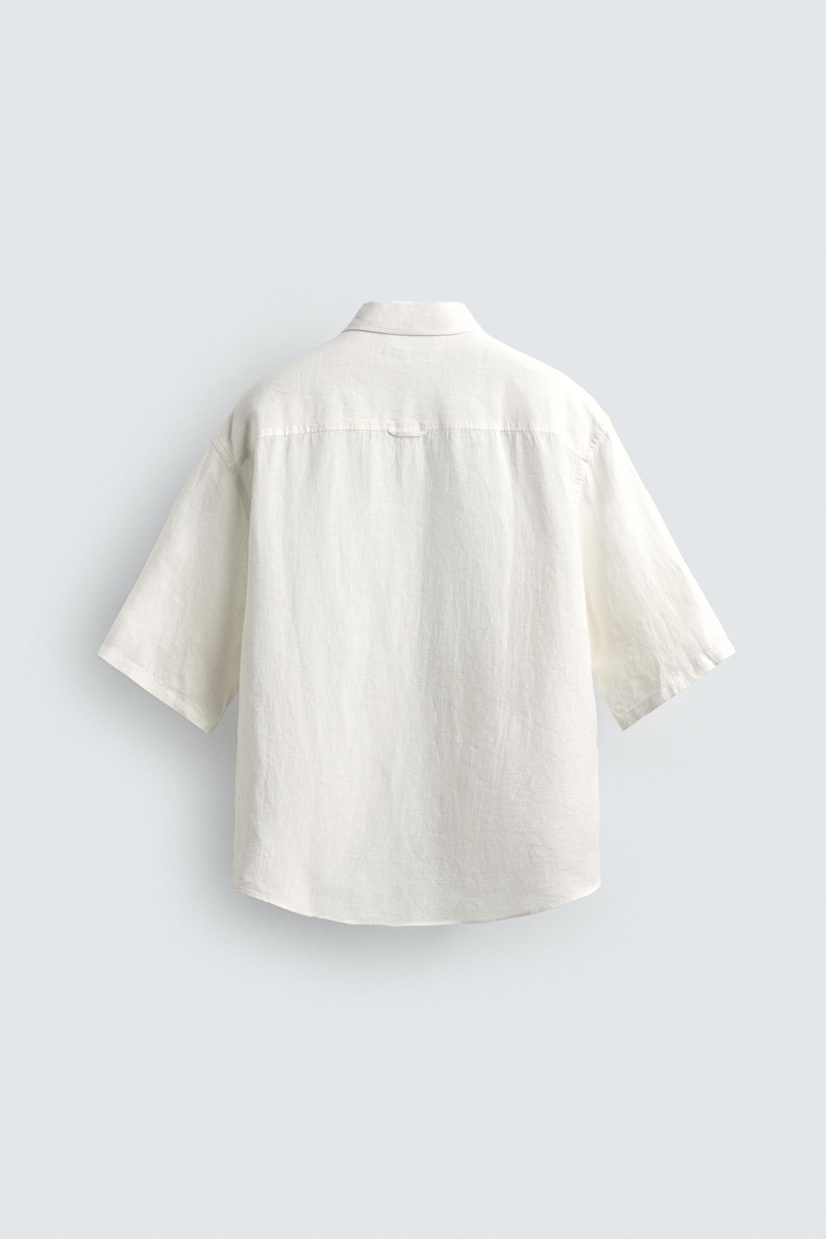 100% LINEN BOXY FIT SHIRT Product Image