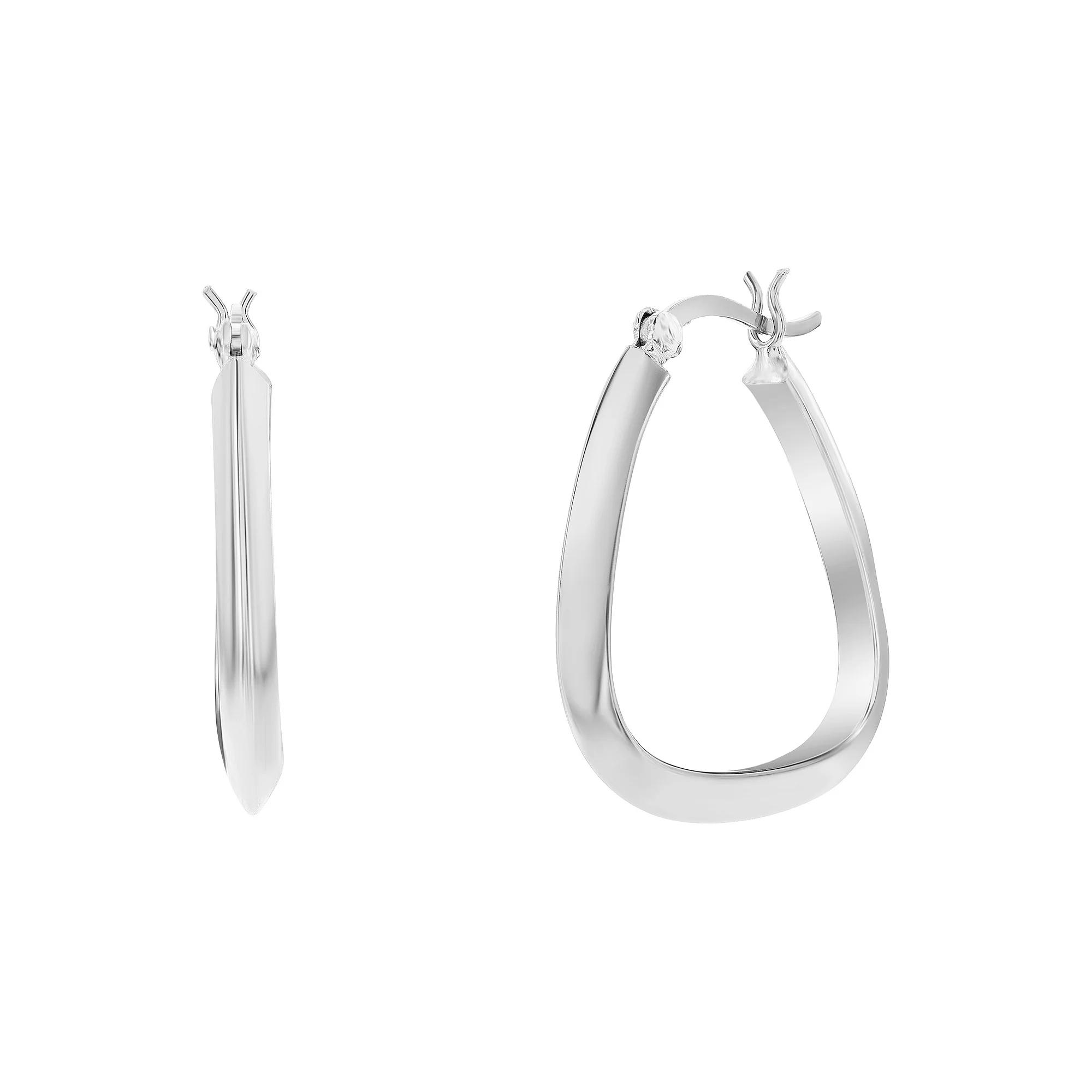 Argento Bella Triangle-Shaped Hoop Earrings, Women's, Sterling Product Image