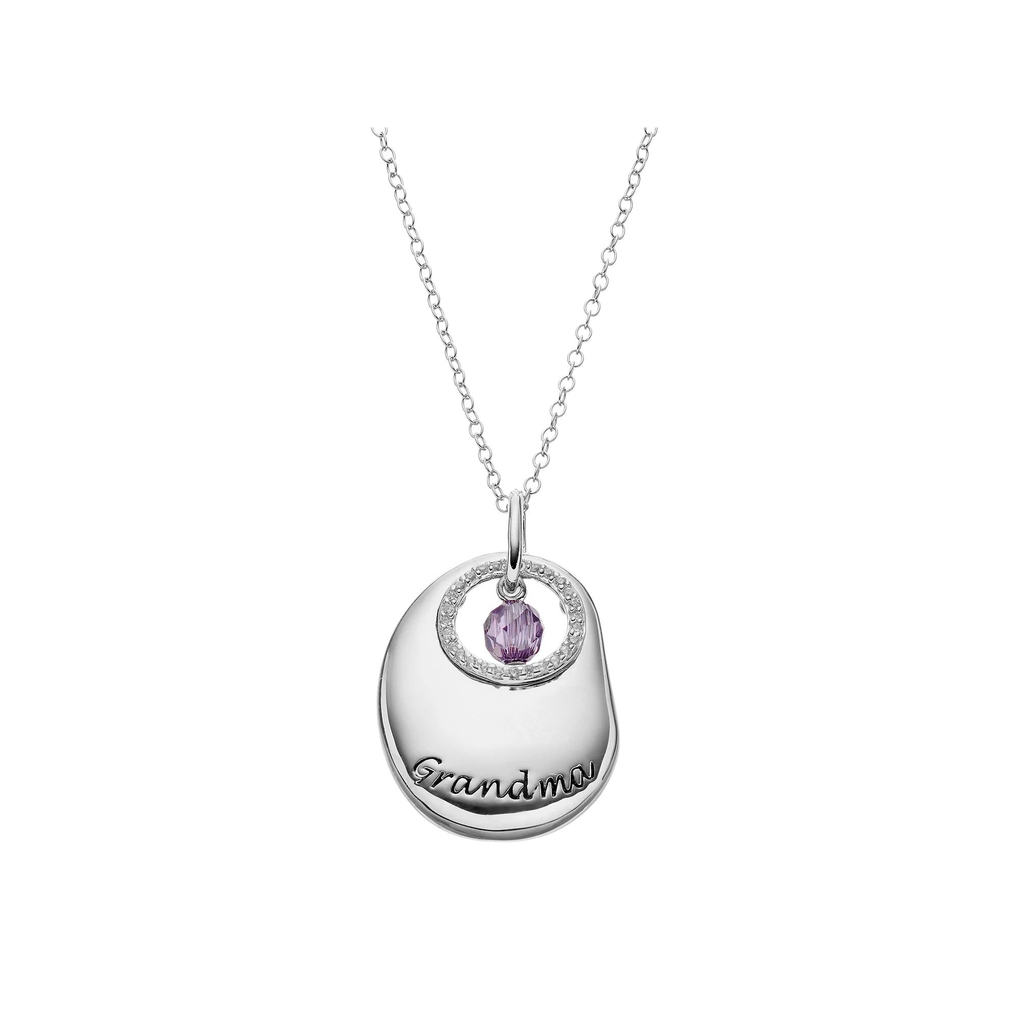 Sentimental Expressions Sterling Silver Cubic Zirconia "Grandma" Necklace, Women's, Size: 18", White Product Image