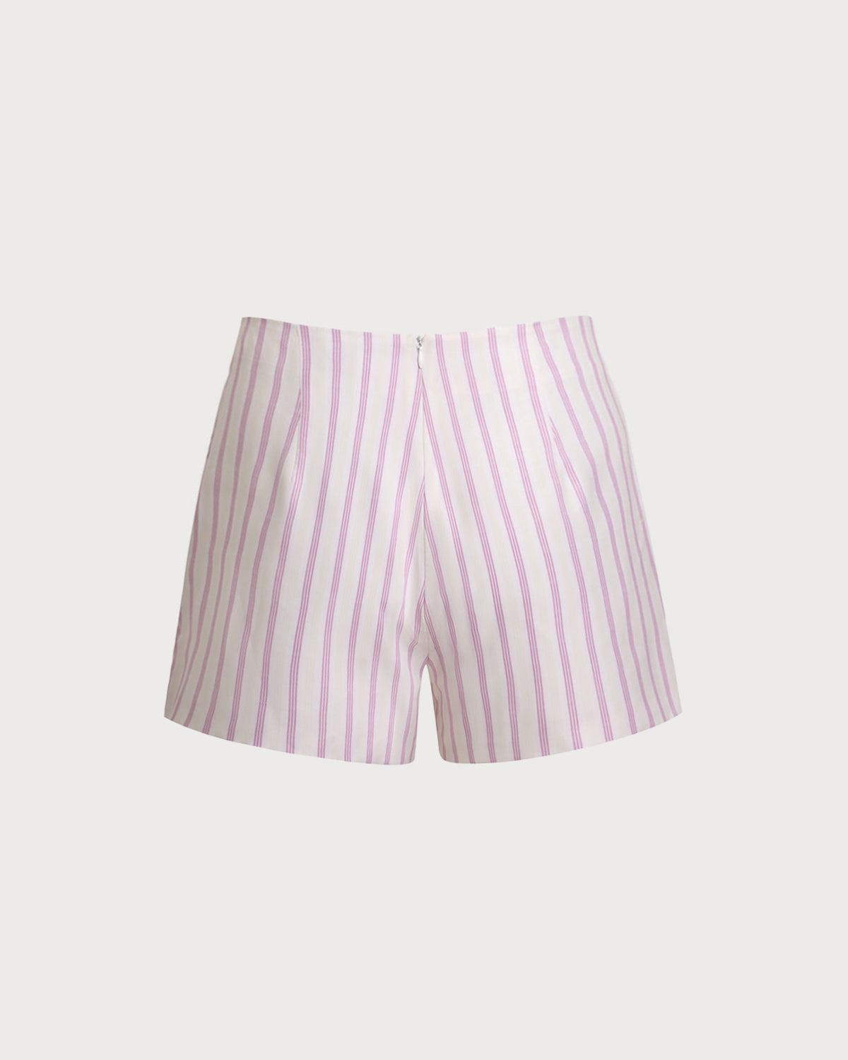 Pink Striped Pocket Shorts Product Image