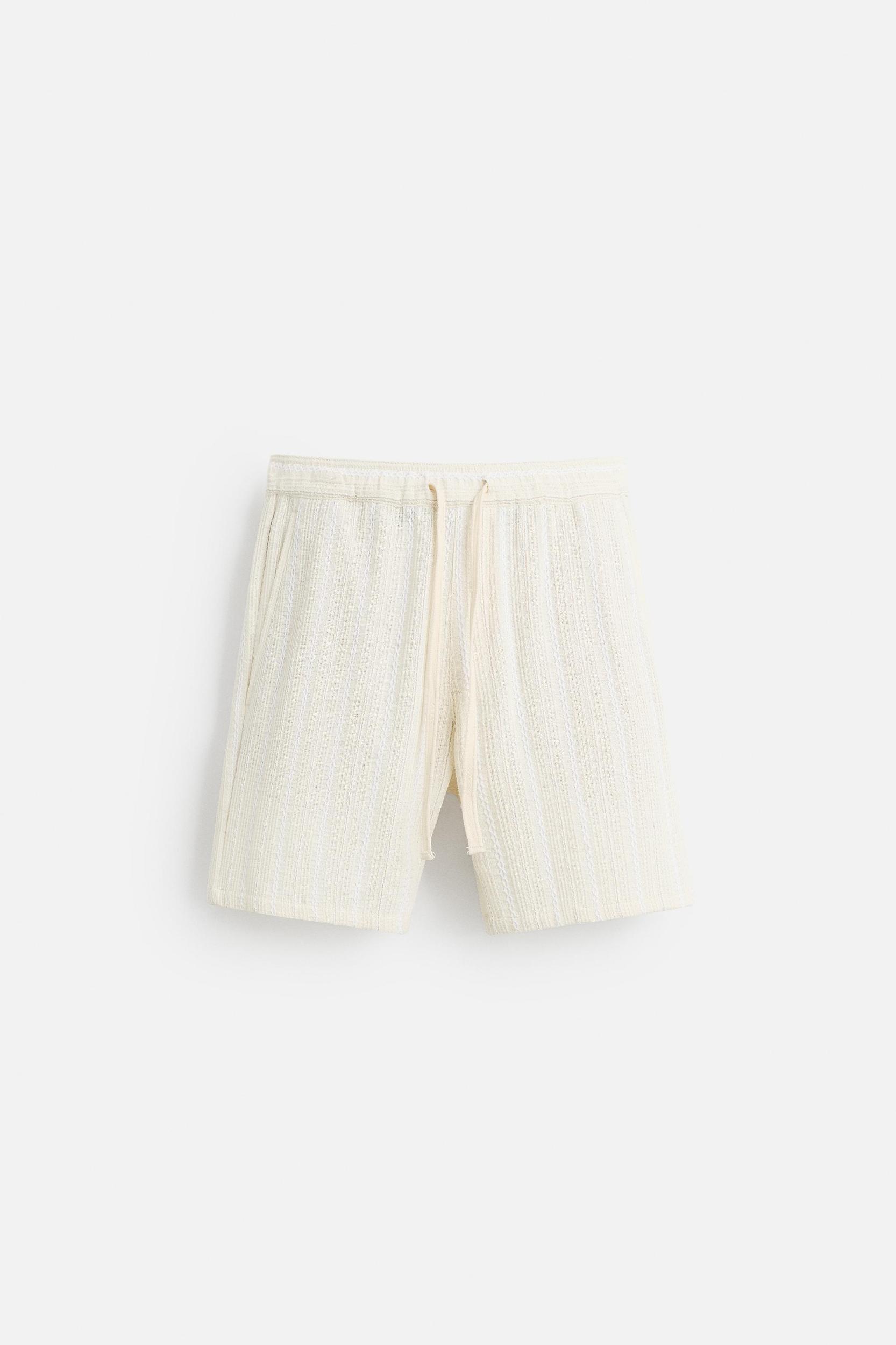 TEXTURED STRIPED SHORTS Product Image