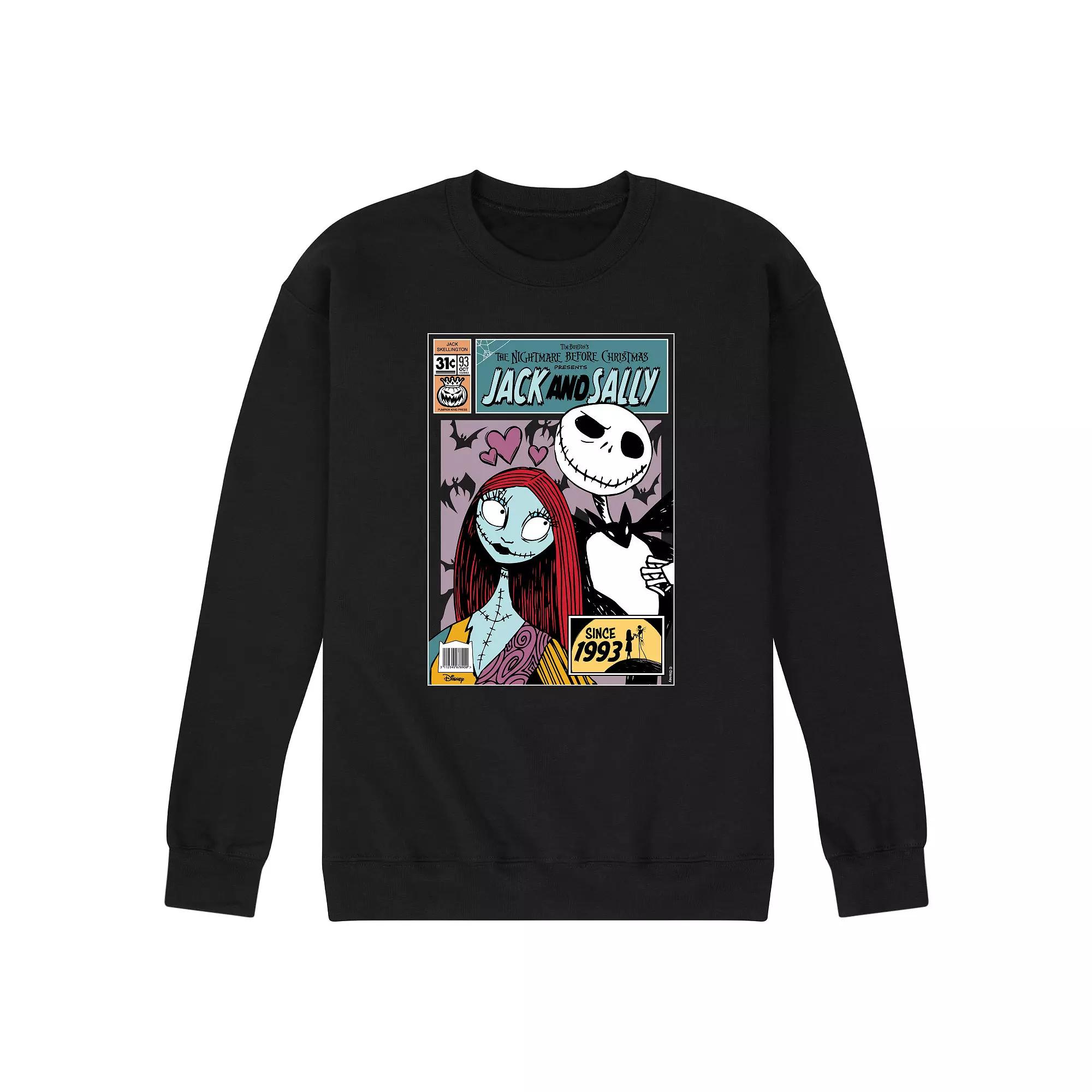 Disney's The Nightmare Before Christmas Jack Skellington & Sally Fleece Sweatshirt, Men's,  Product Image