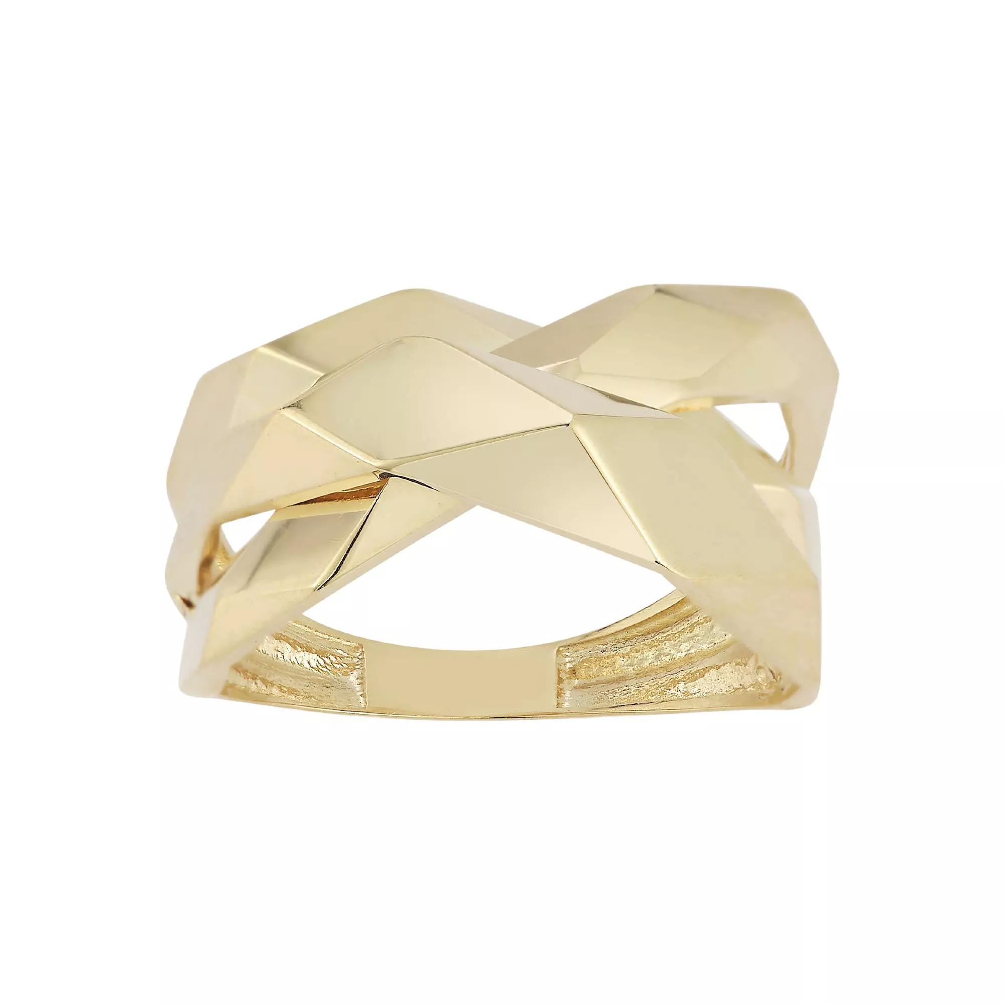 LUMINOR GOLD 14k Gold Bold Geometric Highway Ring, Women's, Size: 7 Product Image