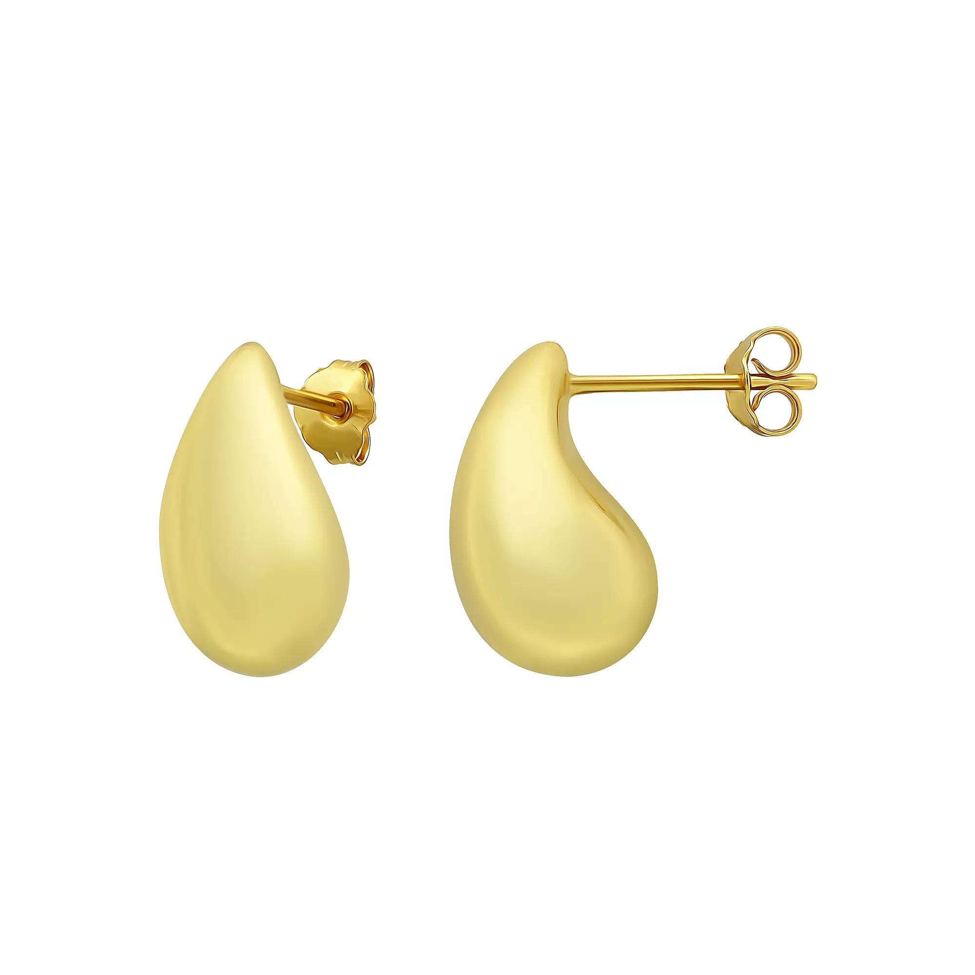 Aleure Precioso Sterling Silver Waterdrop Polish Drop Earrings, Women's, Gold Tone Product Image