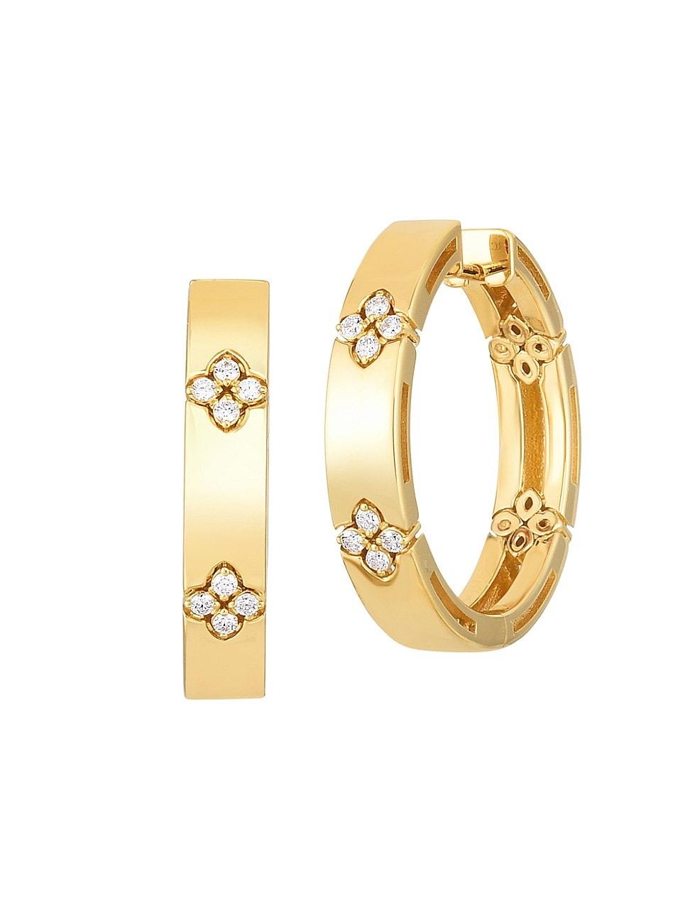 Womens Love In Verona 18K Yellow Gold & Diamond Hoop Earrings Product Image