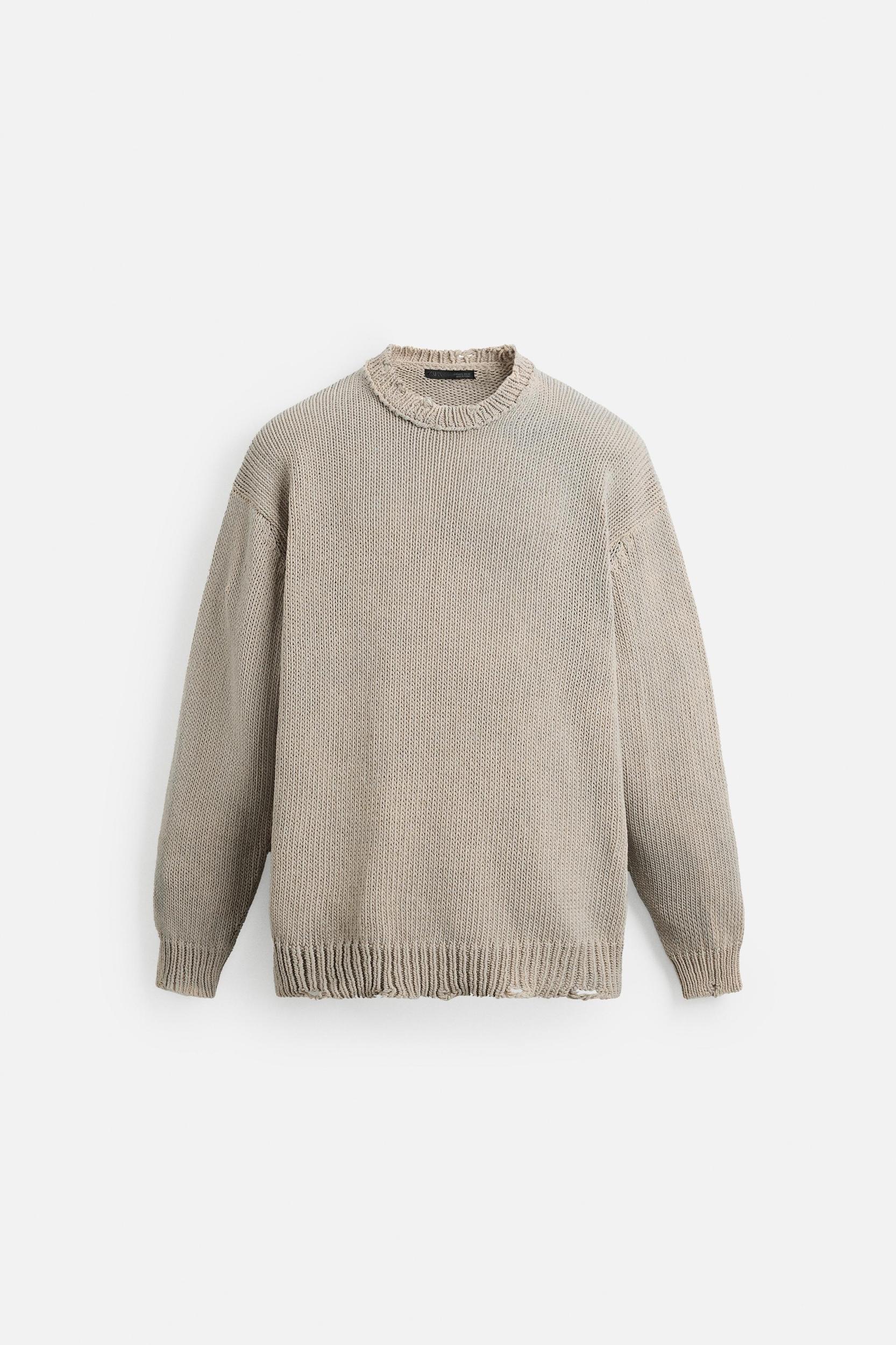 WASHED RIPPED EFFECT SWEATER Product Image