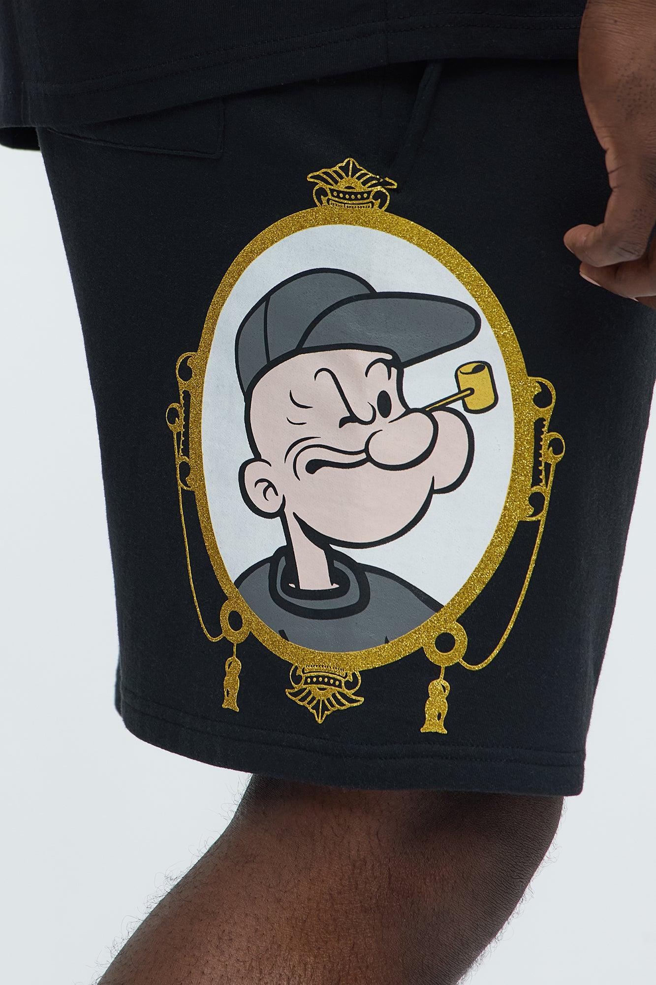 Popeye The Sailorman Sweatshorts - Black Product Image
