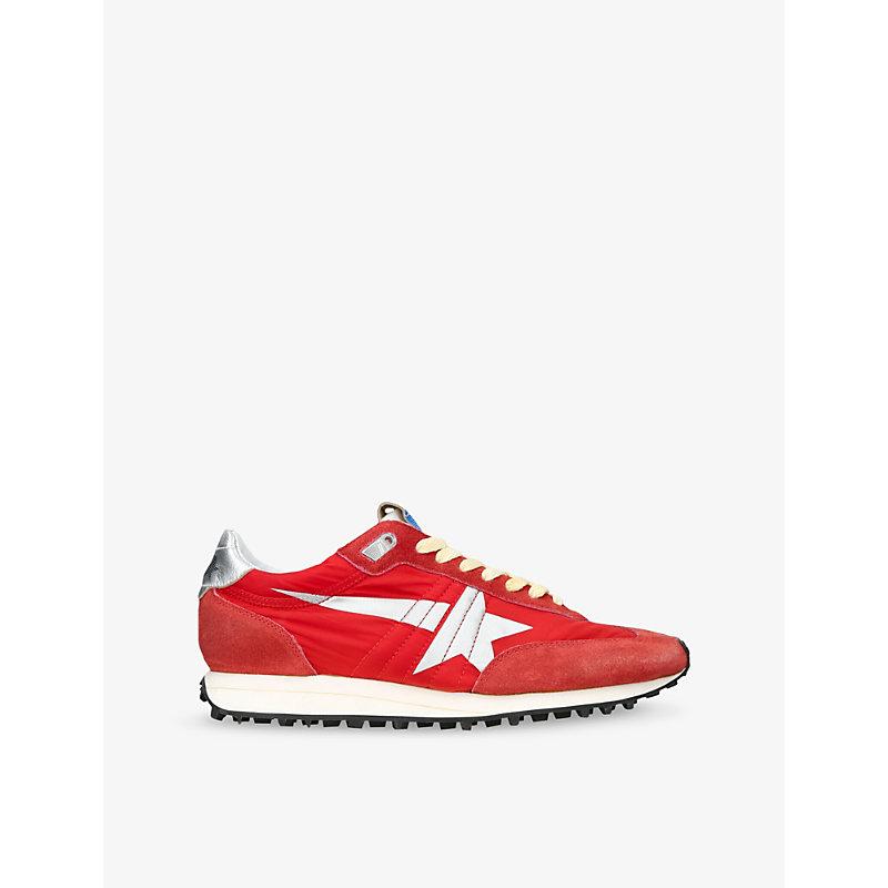GOLDEN GOOSE Marathon Sneakers With Red Nylon Upper And Silver Star Shoes Product Image