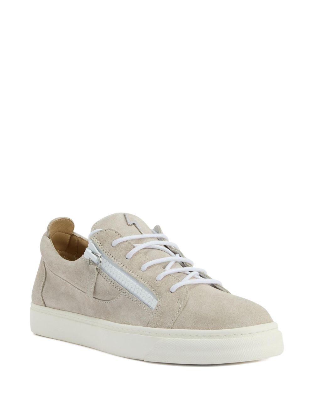 zip-detail suede low-top sneakers Product Image