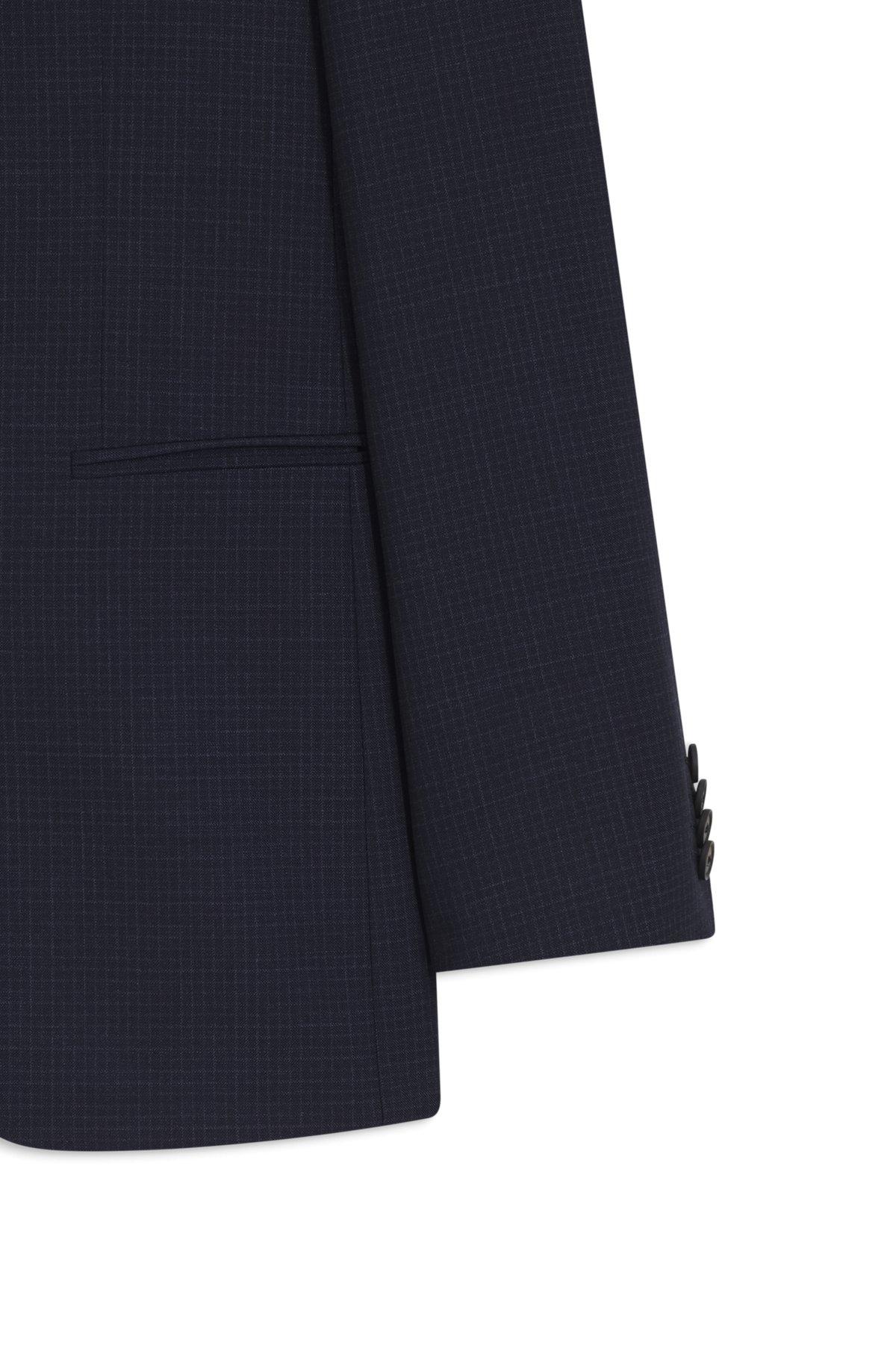 Two-piece slim-fit suit in checked virgin wool Product Image