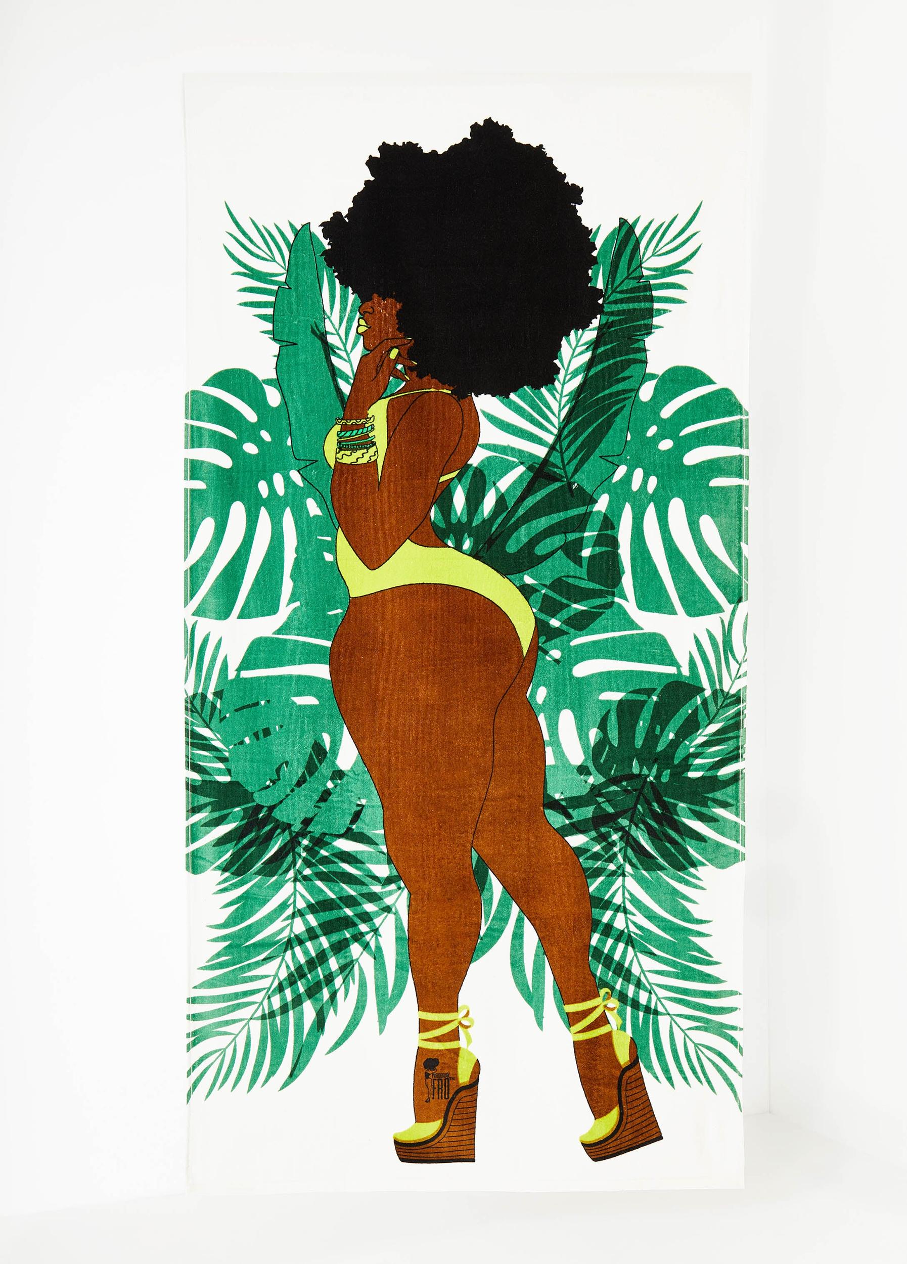 Plus Size Pardon My Fro June Beach Towel Ashley Stewart Product Image