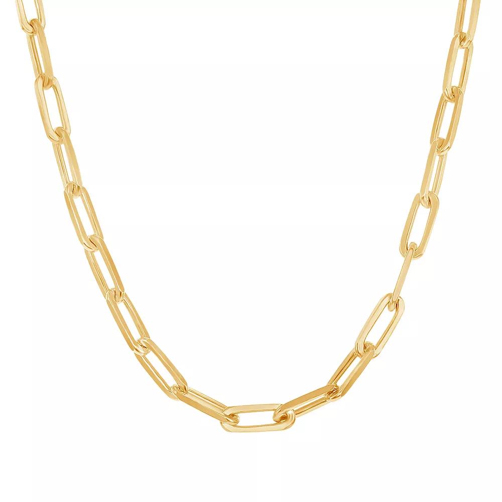 14k Gold Over Silver Paper Clip Chain Necklace - 18 in., Women's, Size: 18", Gold Tone Product Image