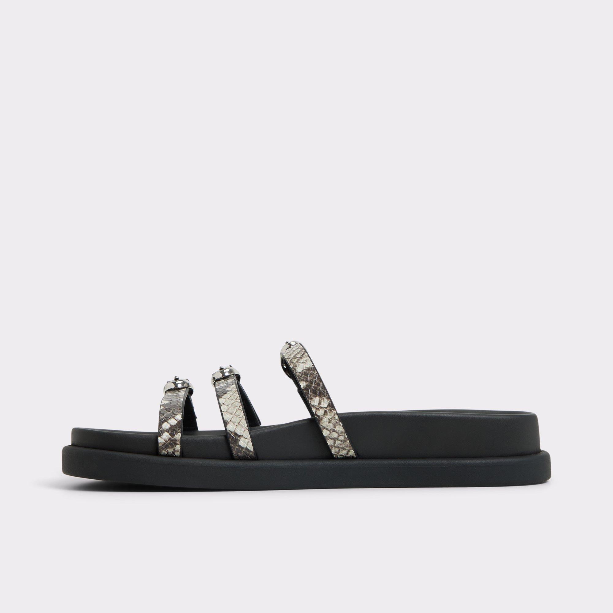 Zephyra White/Black Women's Footbed sandals | ALDO US Product Image