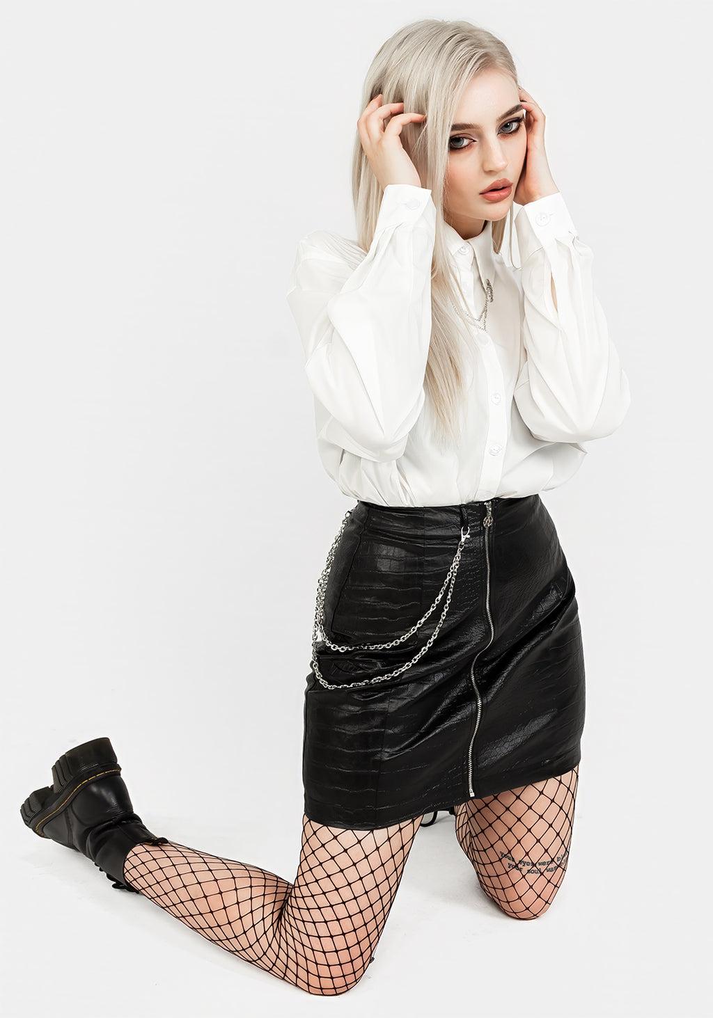 Antrum Zip Front Mini Skirt Product Image
