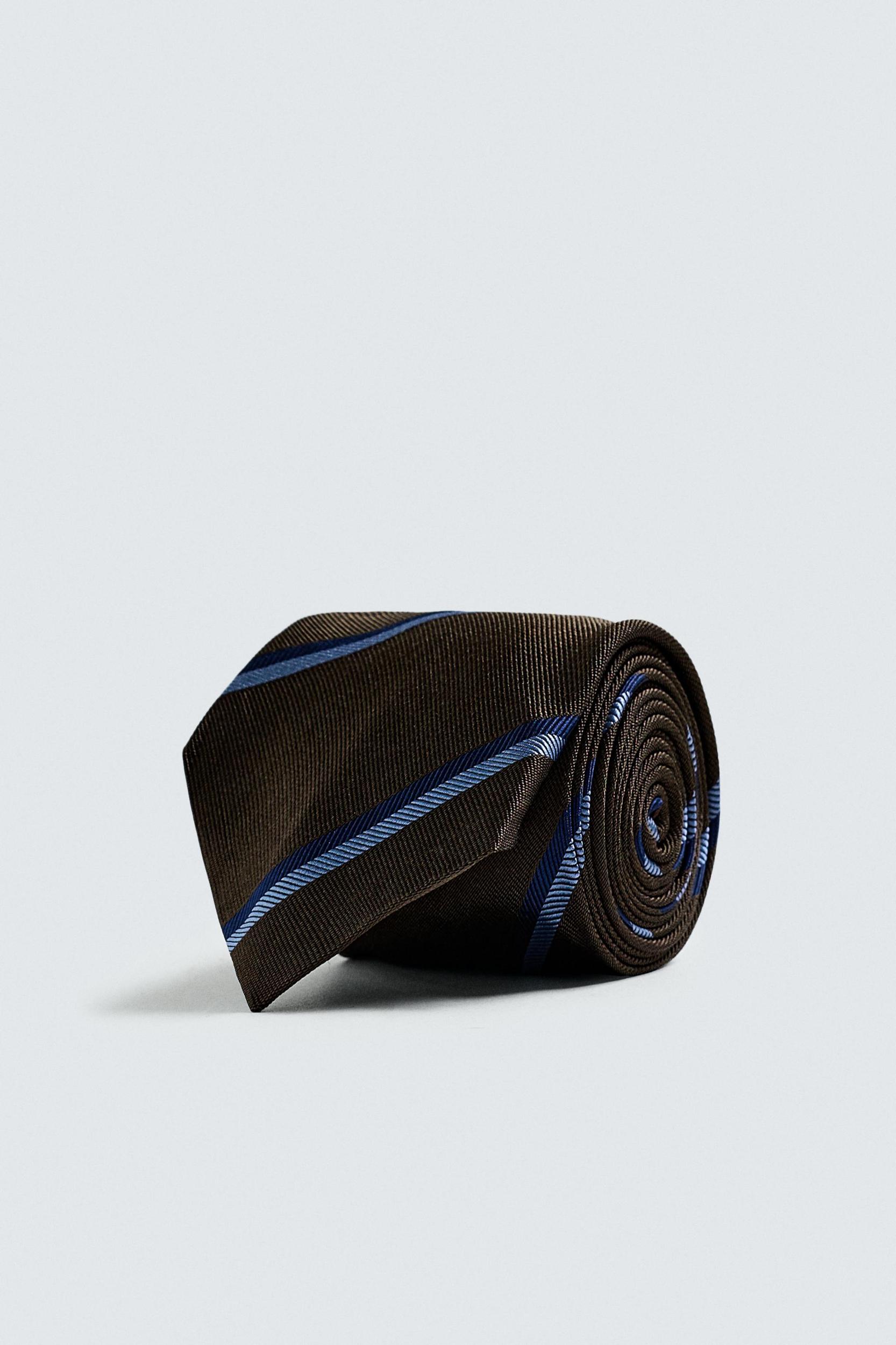100% SILK STRIPED TIE Product Image