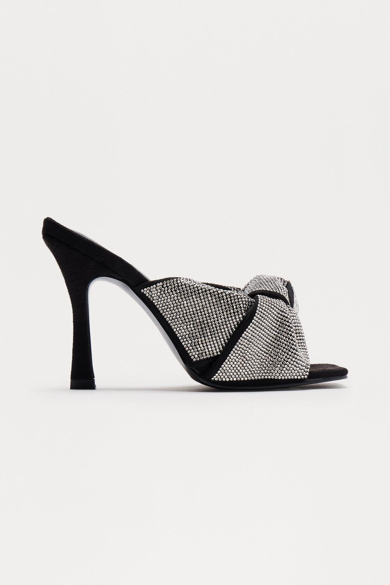 Bellini Rhinestone Knot Mules - Nude Female Product Image