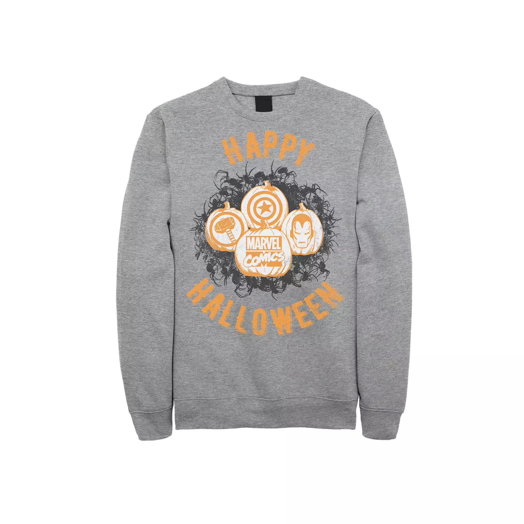 Men's Marvel Avengers Happy Halloween Pumpkins Sweatshirt,  Product Image