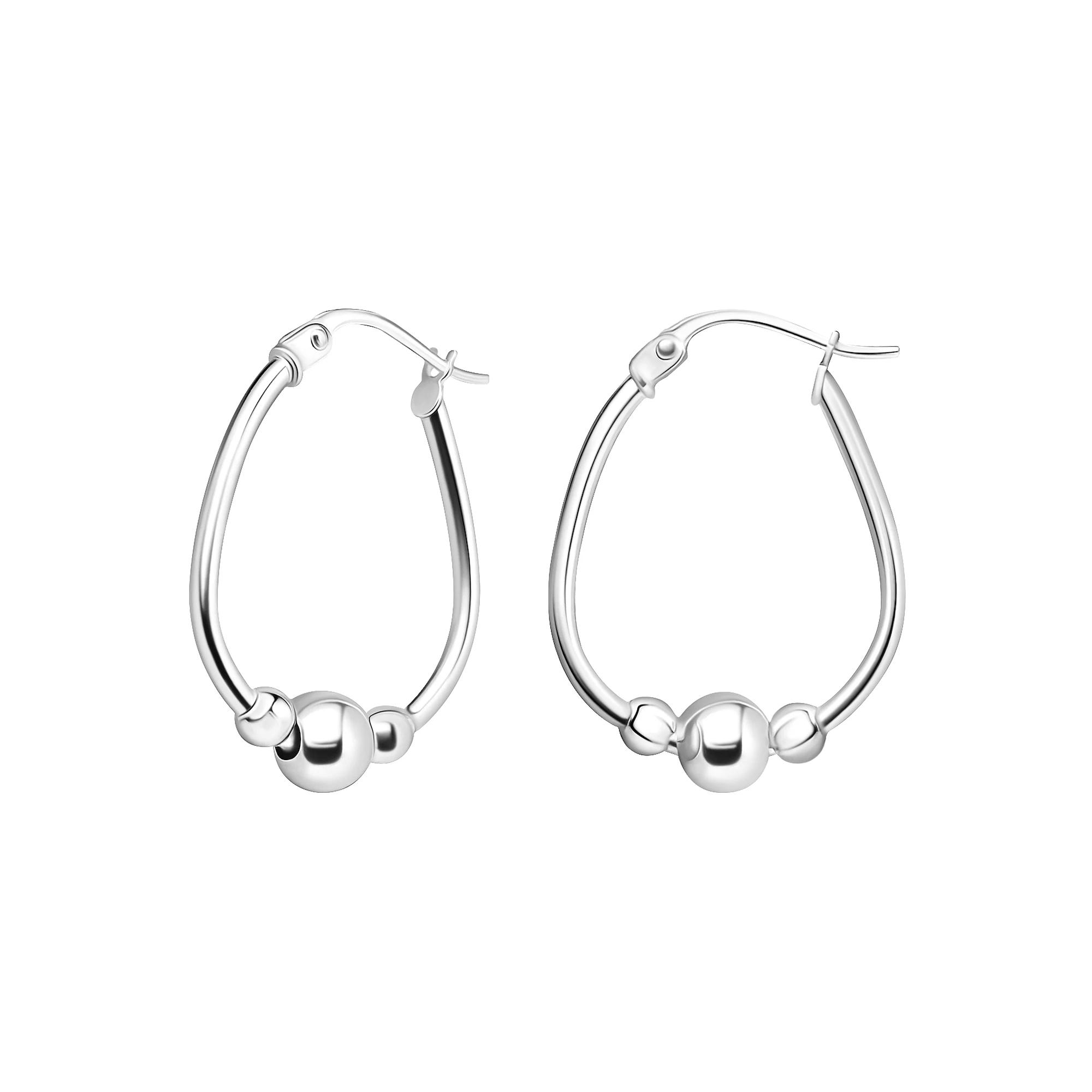 Aleure Precioso Sterling Silver Nickel Free Oval Hoop Earrings, Women's Product Image